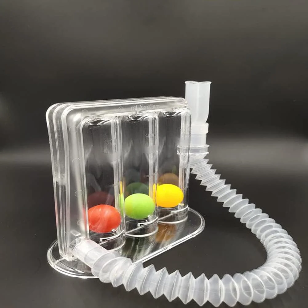 تمرین دهنده تنفس، تمرین کننده دم عمیق، تمرین کننده ریه سه توپی، ابزار تمرین عملکرد ریه برای خانه