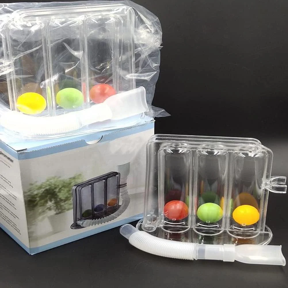 تمرین دهنده تنفس، تمرین کننده دم عمیق، تمرین کننده ریه سه توپی، ابزار تمرین عملکرد ریه برای خانه