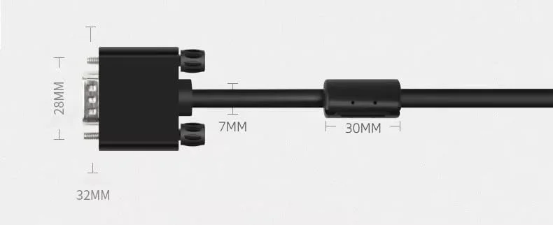 کابل VGA نر به نر - کابل ویدیویی با عملکرد بالا 1.5 متری - اتصال دهنده 15 پین VGA به VGA برای مانیتور، پروژکتور، کامپیوتر، لپ تاپ، تلویزیون - کابل محافظ بادوام - 1 عدد