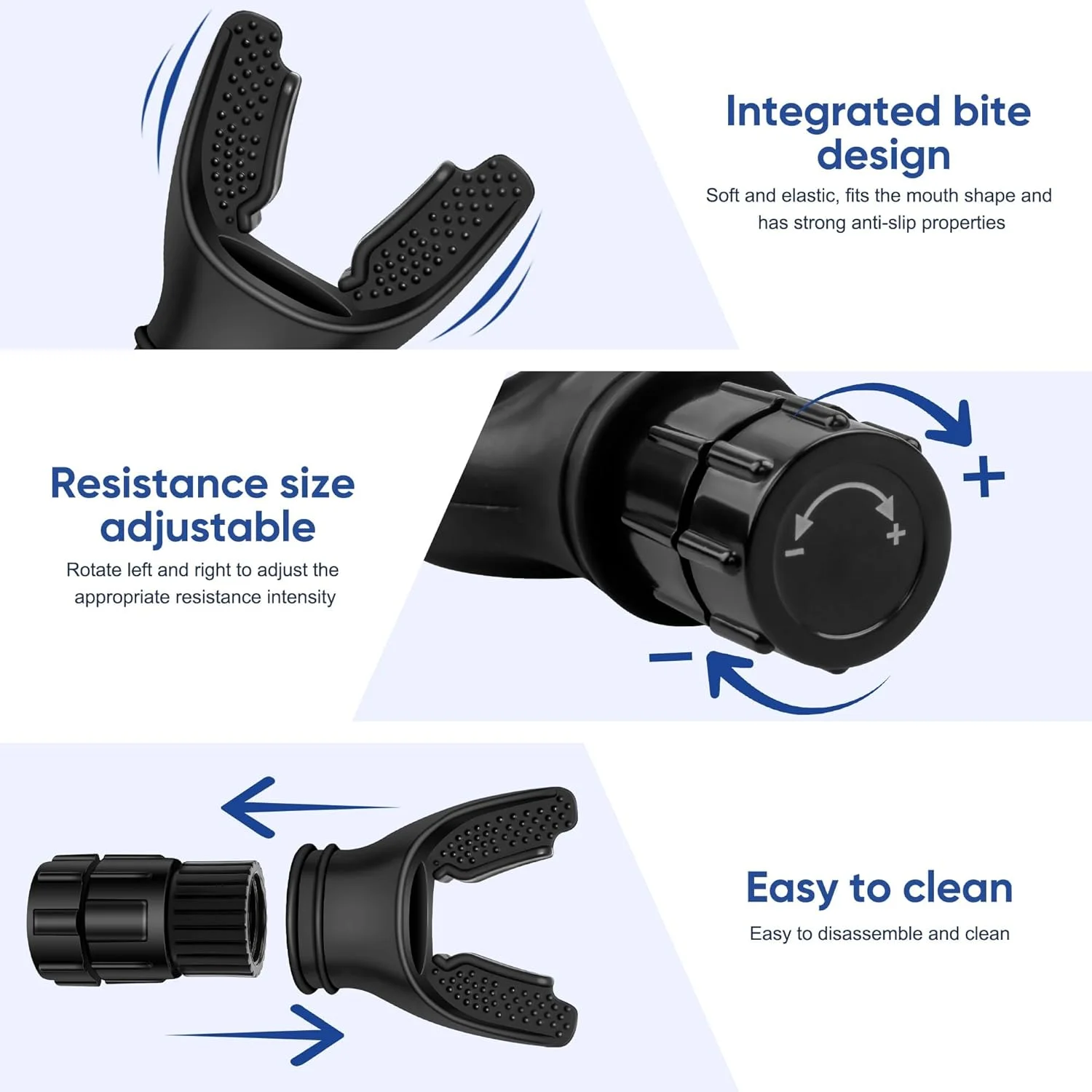 تمرین دهنده تنفسی SLEEPHEAD®، تمرین دهنده قابل حمل ریه، تمرین دهنده مقاومت تنفسی برای تمرین دهان و عضلات، تمرین روزانه تناسب اندام، طراحی آسان تمیز شونده