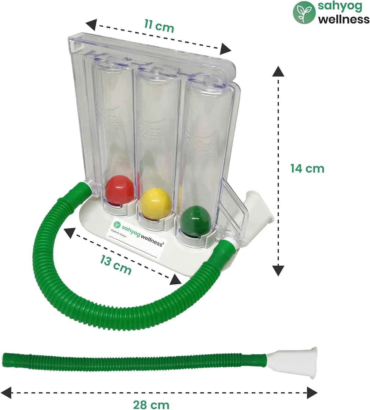 دستگاه تمرین تنفسی ریه ساهیوگ Wellness با 2 لوله (اسپیرومتر) - دستگاه تمرین تنفسی سه توپی