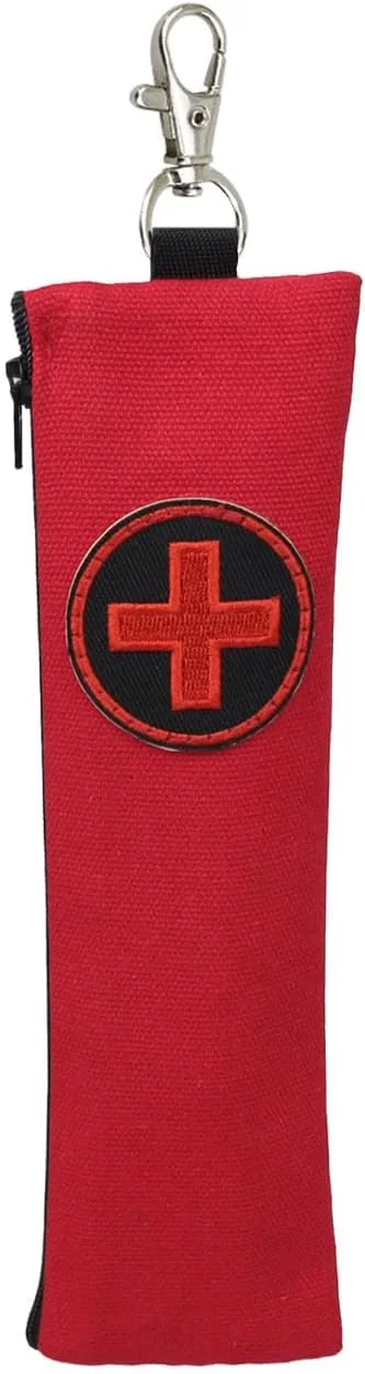 کیف حمل داروی حساسیت رنگین کمانی، 2 عددی، عایق بندی شده، کوچک و باریک، دارای گیره، مناسب برای داروهای ضروری، قرمز