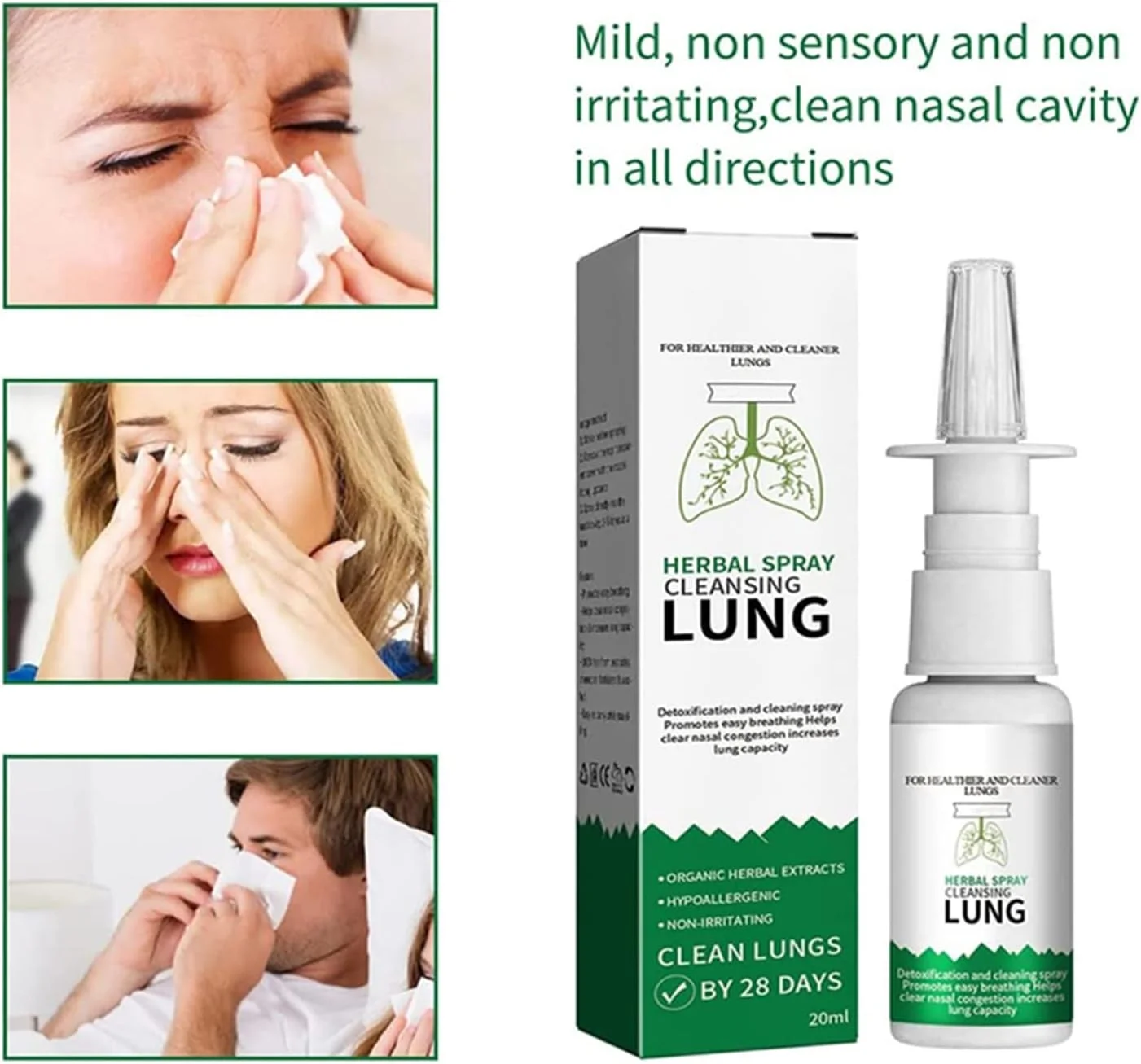 اسپری بینی پاک کننده و ترمیم کننده ریه گیاهی ارگانیک Onnature Pr0، اسپری پاک کننده گیاهی سم زدای ریه، اسپری پاک کننده گیاهی سم زدای ریه برای رفع احتقان بینی (3 عدد)