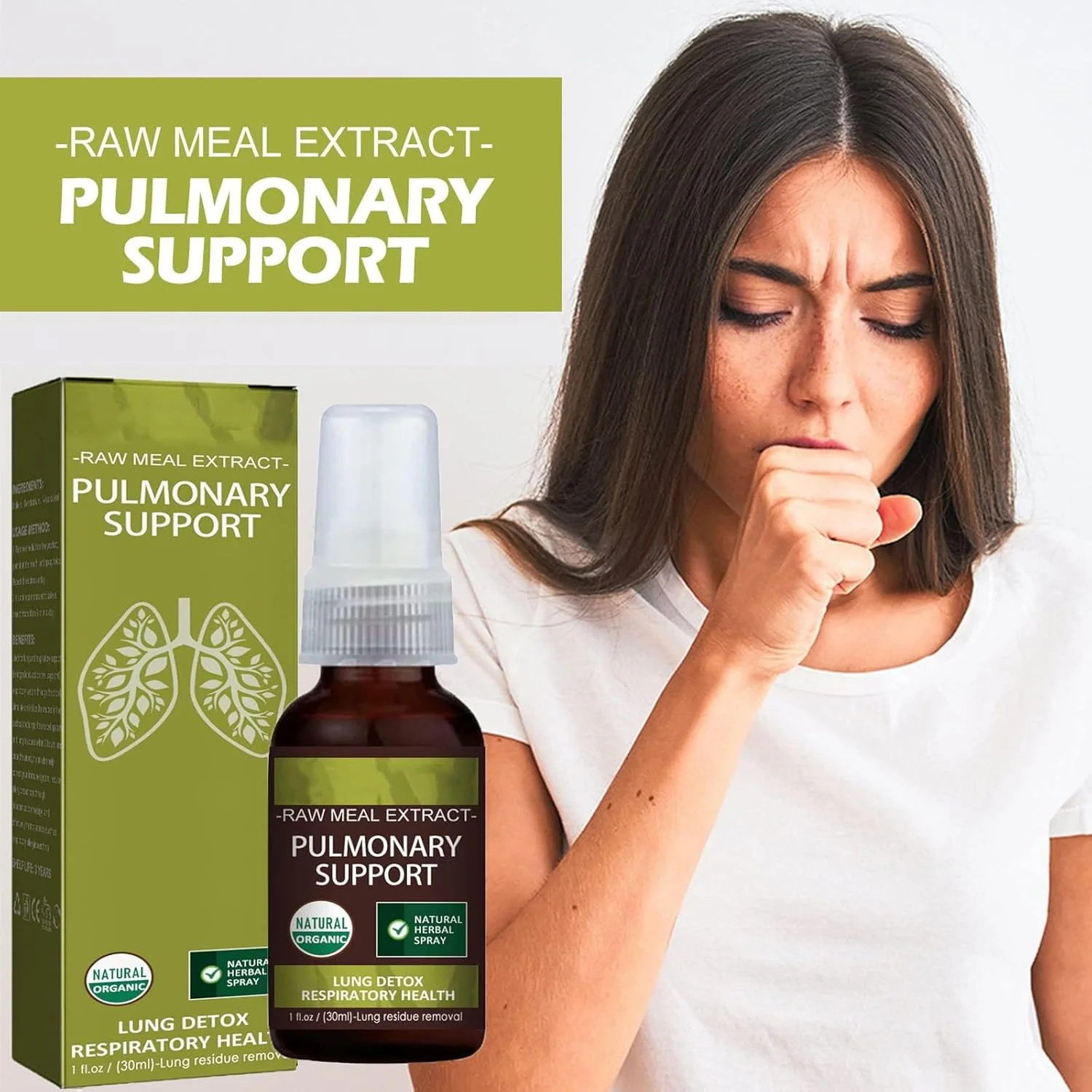 اسپری گیاهی طبیعی برای پشتیبانی از ریه و تنفس، اسپری پاک کننده گیاهی ریه، عصاره سلامت ریه گیاهی (1 عدد) اسپری گیاهی طبیعی برای پشتیبانی از ریه و تنفس، اسپری پاک کننده گیاهی ریه، عصاره سلامت ریه گیاهی (1 عدد)