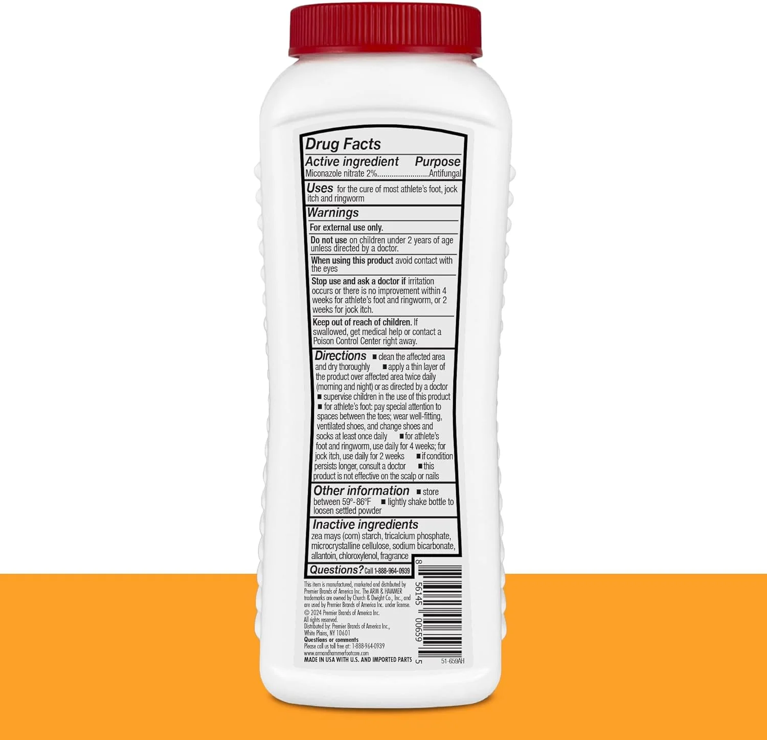 پودر پا آرم اند همر برای ورزشکاران - درمان ضد قارچ پا با جوش شیرین - تسکین دهنده خارش، سوزش و بو - فرمول اثبات شده بالینی - 99 گرم