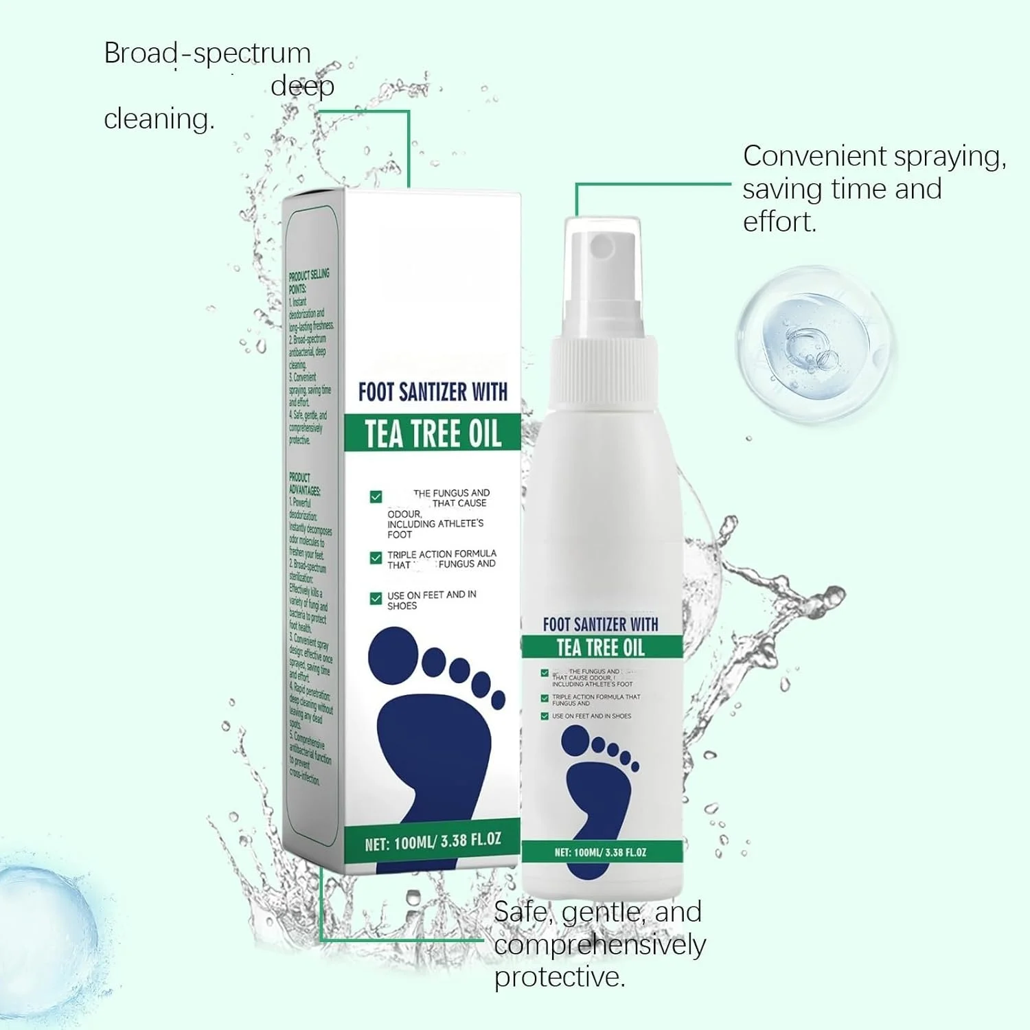 اسپری پای ورزشکاران 100 میلی لیتری، اسپری کفش پای ورزشکاران برای پاهای عرق کرده، اسپری تسکین دهنده قارچ پا، از بین برنده بوی پا، اسپری خوشبو کننده و ضدعفونی کننده پا مناسب برای همه، اسپری لایه بردار فوری پا اسپری پای ورزشکاران 100 میلی لیتری، اسپری کفش پای ورزشکاران برای پاهای عرق کرده، اسپری تسکین دهنده قارچ پا، از بین برنده بوی پا، اسپری خوشبو کننده و ضدعفونی کننده پا مناسب برای همه، اسپری لایه بردار فوری پا