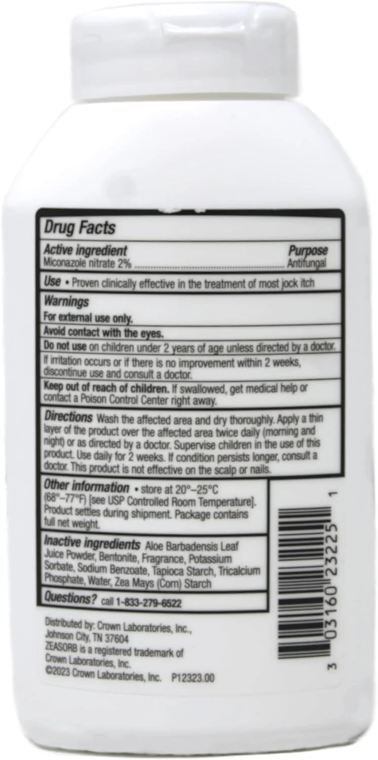 پودر درمان ضد قارچ و فوق العاده جاذب زئازورب-ای اف برای خارش کشاله ران، 71 گرم (بسته 2 عددی) از زئازورب