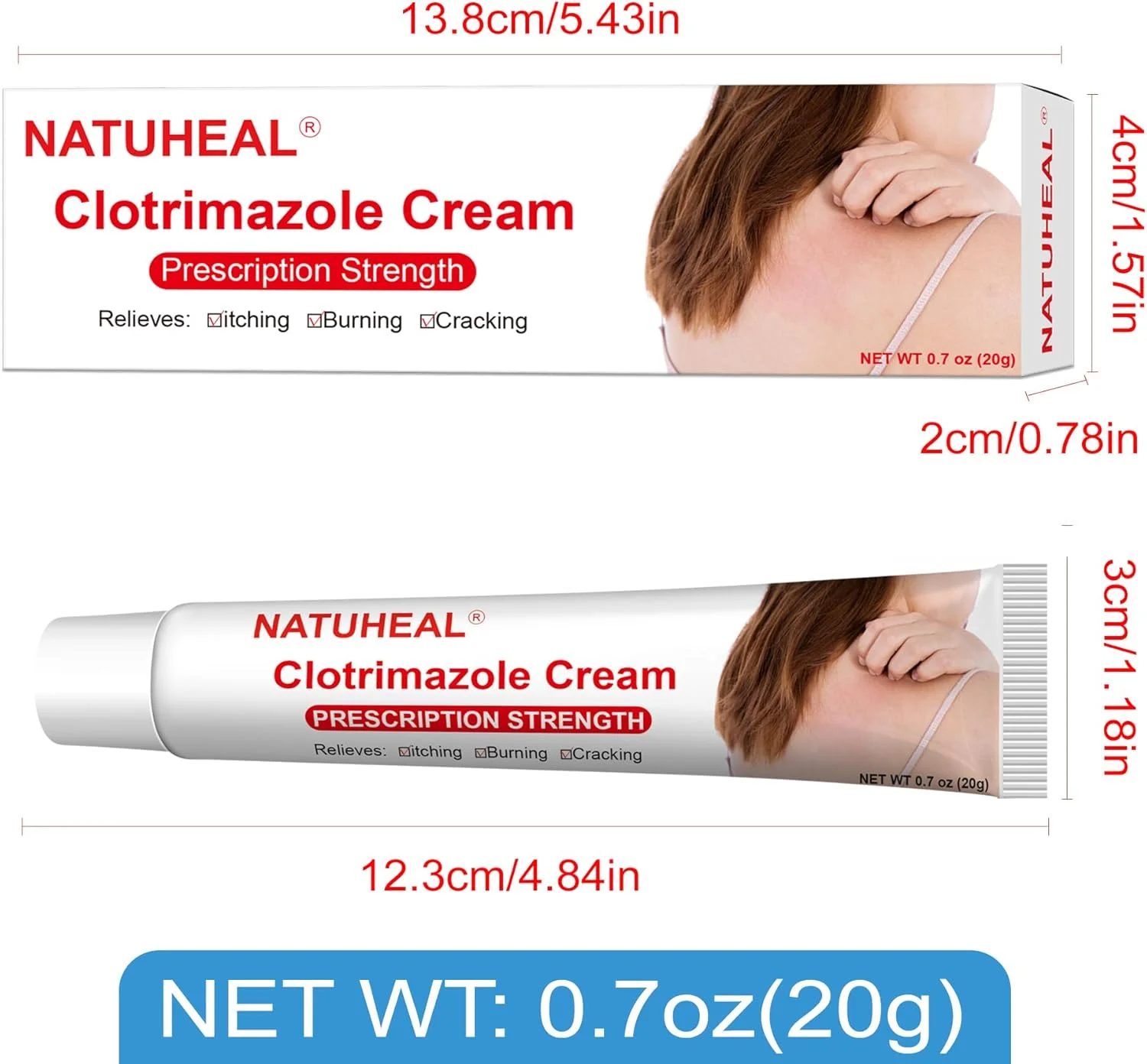 کرم ضد قارچ 20 گرمی - کرم ضد قارچ پوست برای تسکین خارش ناشی از عفونت های قارچی، اگزما و غیره، موثر در درمان پای ورزشکاران، تسکین دهنده خارش، تسکین سریع پوست قارچی صورت و بدن