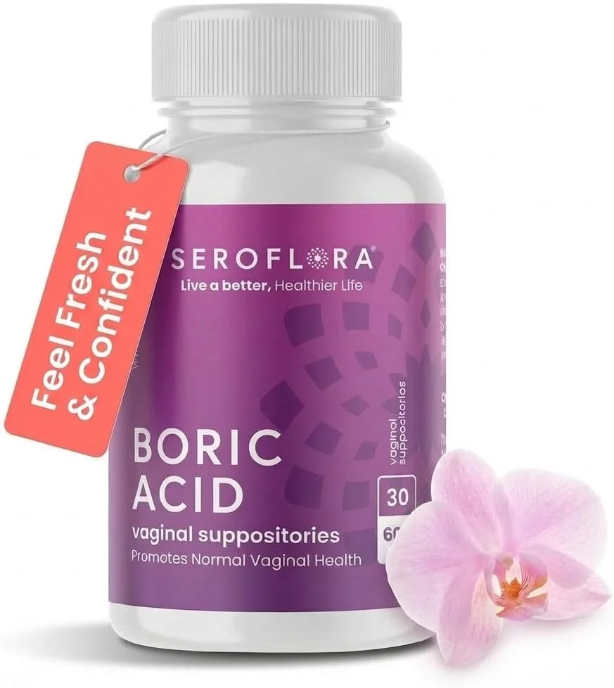 شیاف واژینال اسید بوریک Seroflora (600 میلی گرم، بطری 28 عددی)