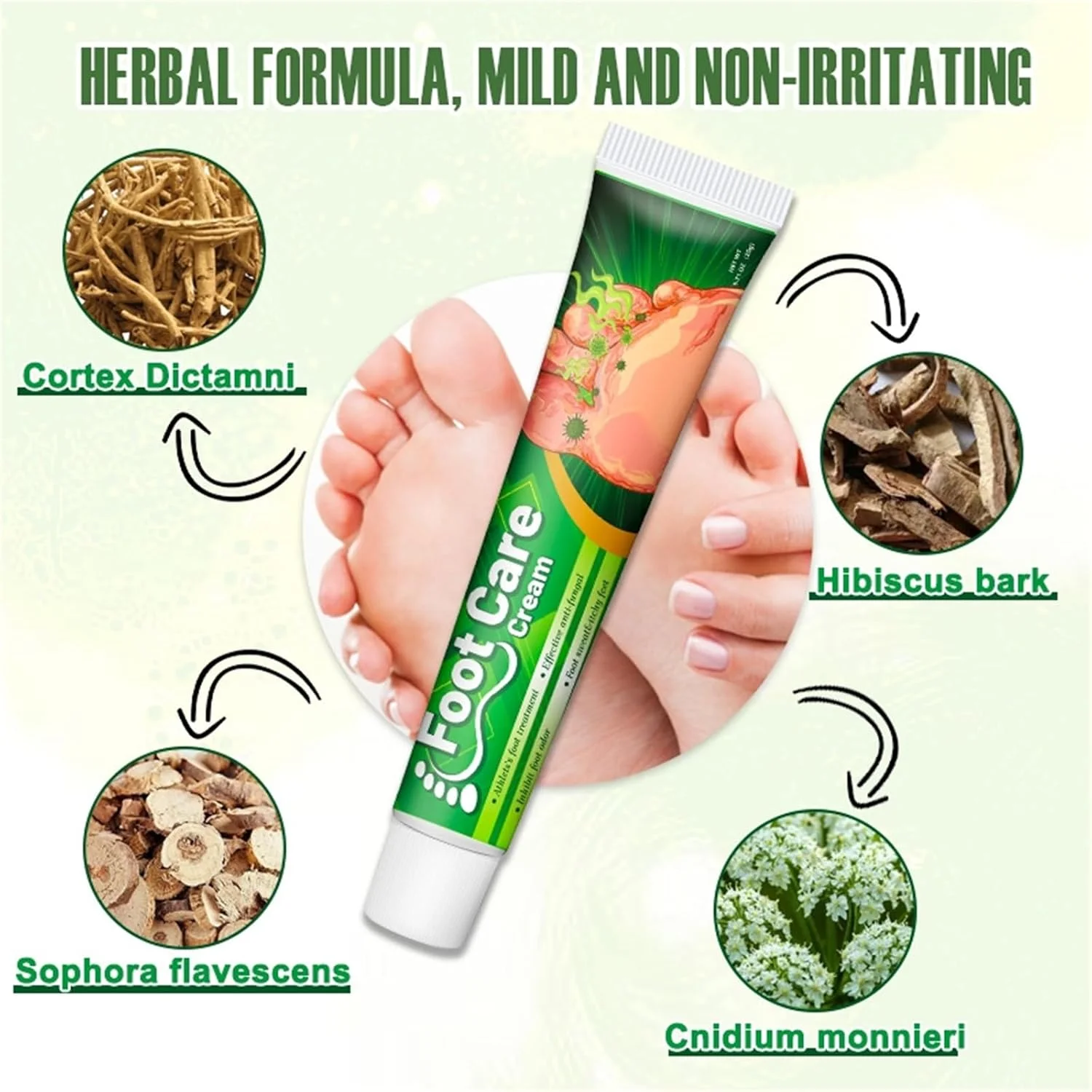 کرم گیاهی ضد قارچ پا ۲۰ گرمی، رفع بوی پا، تسکین خارش، ارتقاء سلامت پا، استعمال خارجی برای مراقبت از پا، تسکین دهنده و مغذی، حفظ تازگی و رفع بوی نامطبوع پا