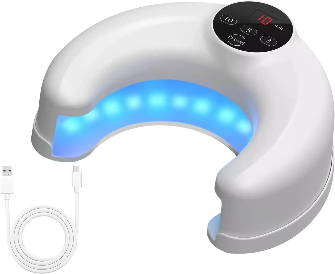 دستگاه لیزر ناخن، دستگاه درمان لیزری ناخن با 22 مهره LED قابل شارژ USB، دستگاه لیزر ناخن پا U شکل برای استفاده خانگی