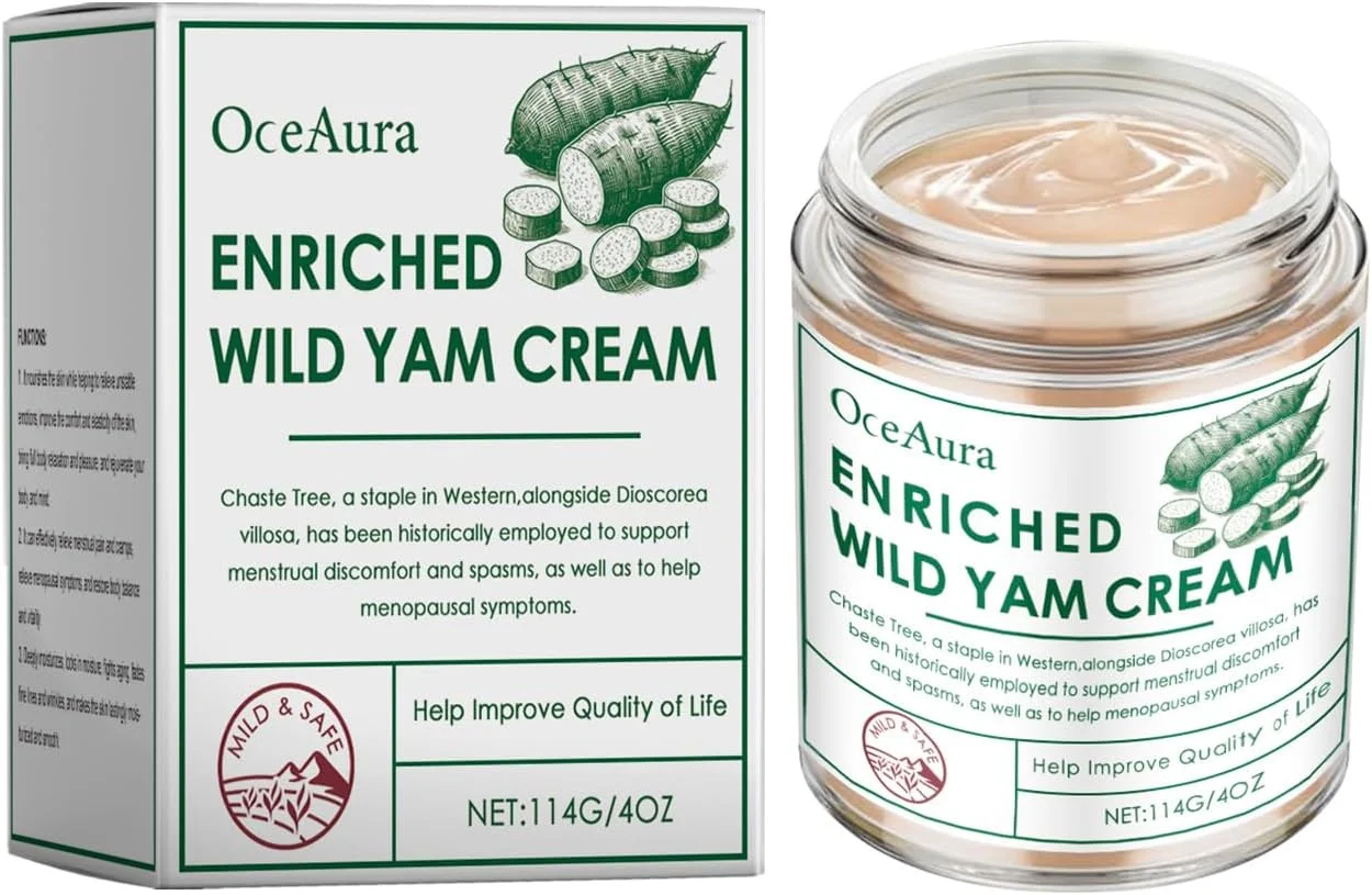 کرم یام وحشی 113 گرم، مرطوب کننده ارگانیک برای تعادل هورمونی بانوان، پشتیبانی از دوران پیش از یائسگی و تسکین علائم یائسگی، تغذیه کننده انواع پوست با عصاره های ملایم ریشه طبیعی