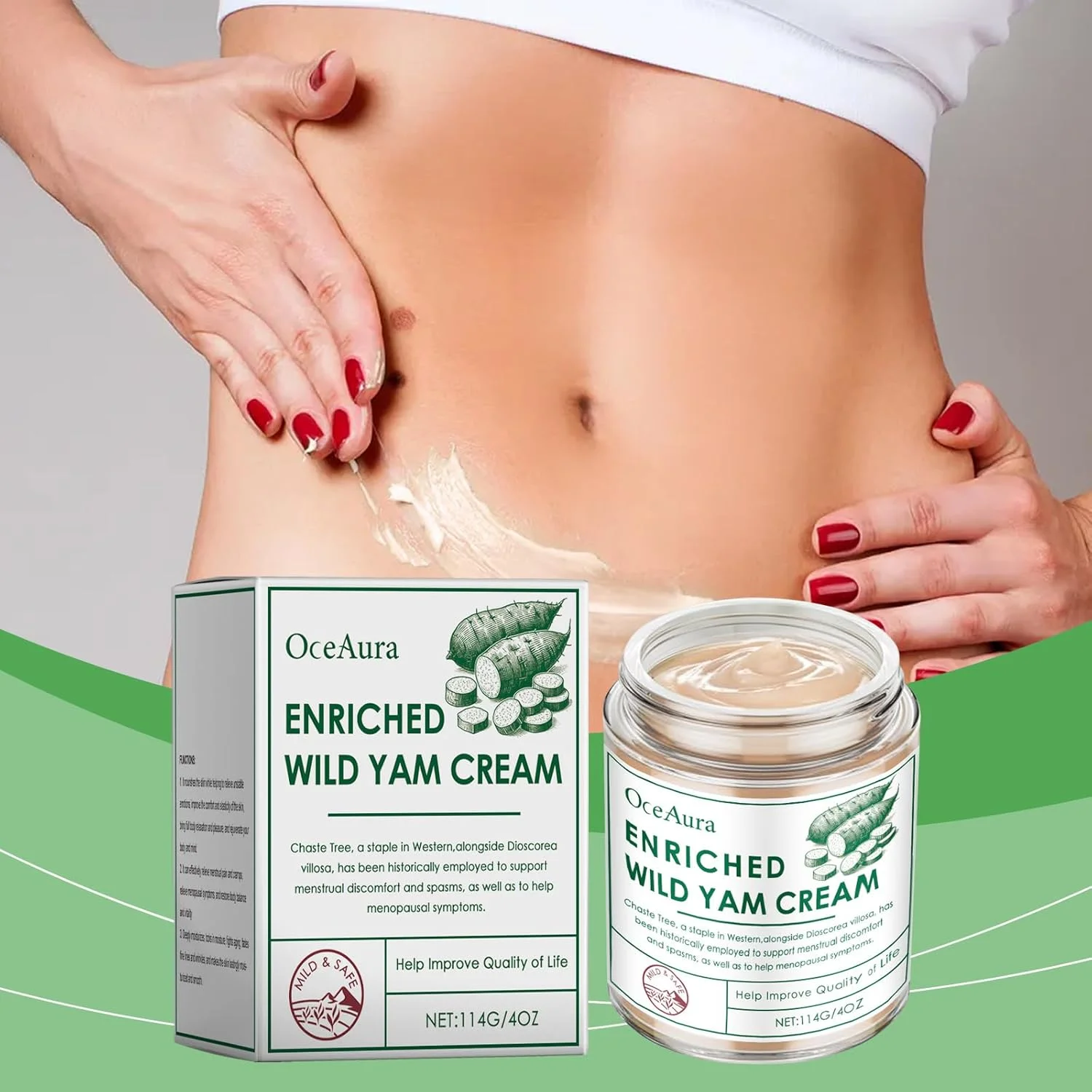 کرم یام وحشی 113 گرم، مرطوب کننده ارگانیک برای تعادل هورمونی بانوان، پشتیبانی از دوران پیش از یائسگی و تسکین علائم یائسگی، تغذیه کننده انواع پوست با عصاره های ملایم ریشه طبیعی