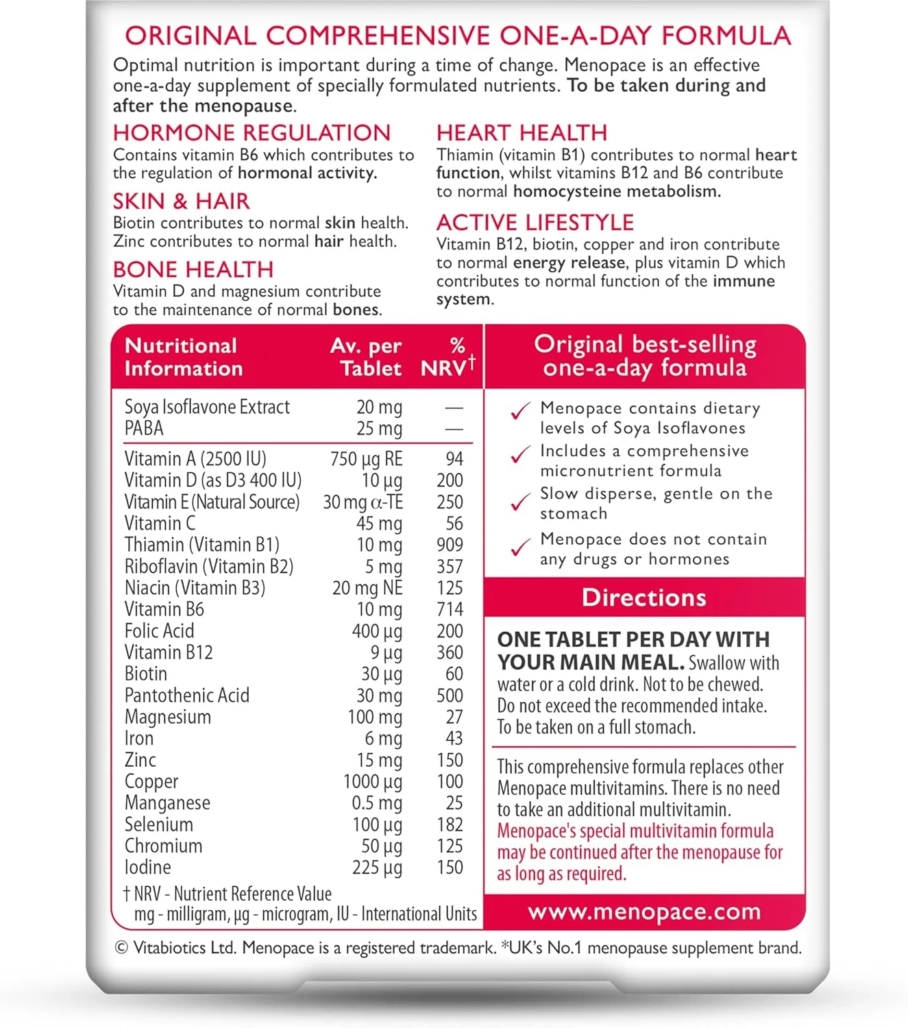 منوپیس ویتابیوتیکس با ایزوفلاون های سویا - 30 عدد قرص