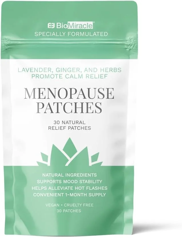 برچسب های تسکین دهنده طبیعی یائسگی بایو میراکل با رایحه اسطوخودوس، زنجبیل و گیاهان دارویی، آرامش بخش، وگان و بدون تست حیوانی (تکی)