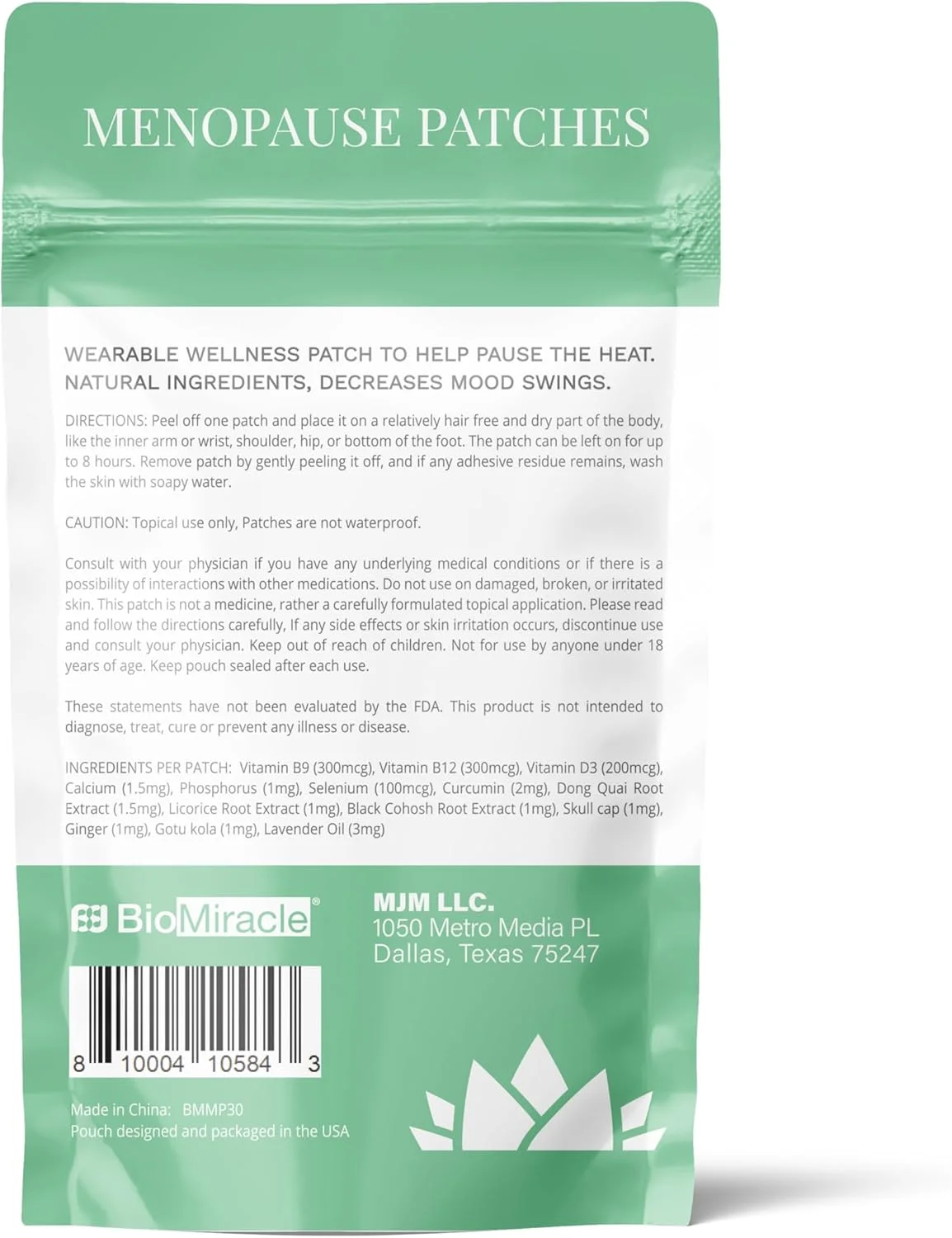 برچسب های تسکین دهنده طبیعی یائسگی بایو میراکل با رایحه اسطوخودوس، زنجبیل و گیاهان دارویی، آرامش را افزایش می دهند، وگان و بدون تست حیوانی (دو بسته) برچسب های تسکین دهنده طبیعی یائسگی بایو میراکل با رایحه اسطوخودوس، زنجبیل و گیاهان دارویی، آرامش را افزایش می دهند، وگان و بدون تست حیوانی (دو بسته)