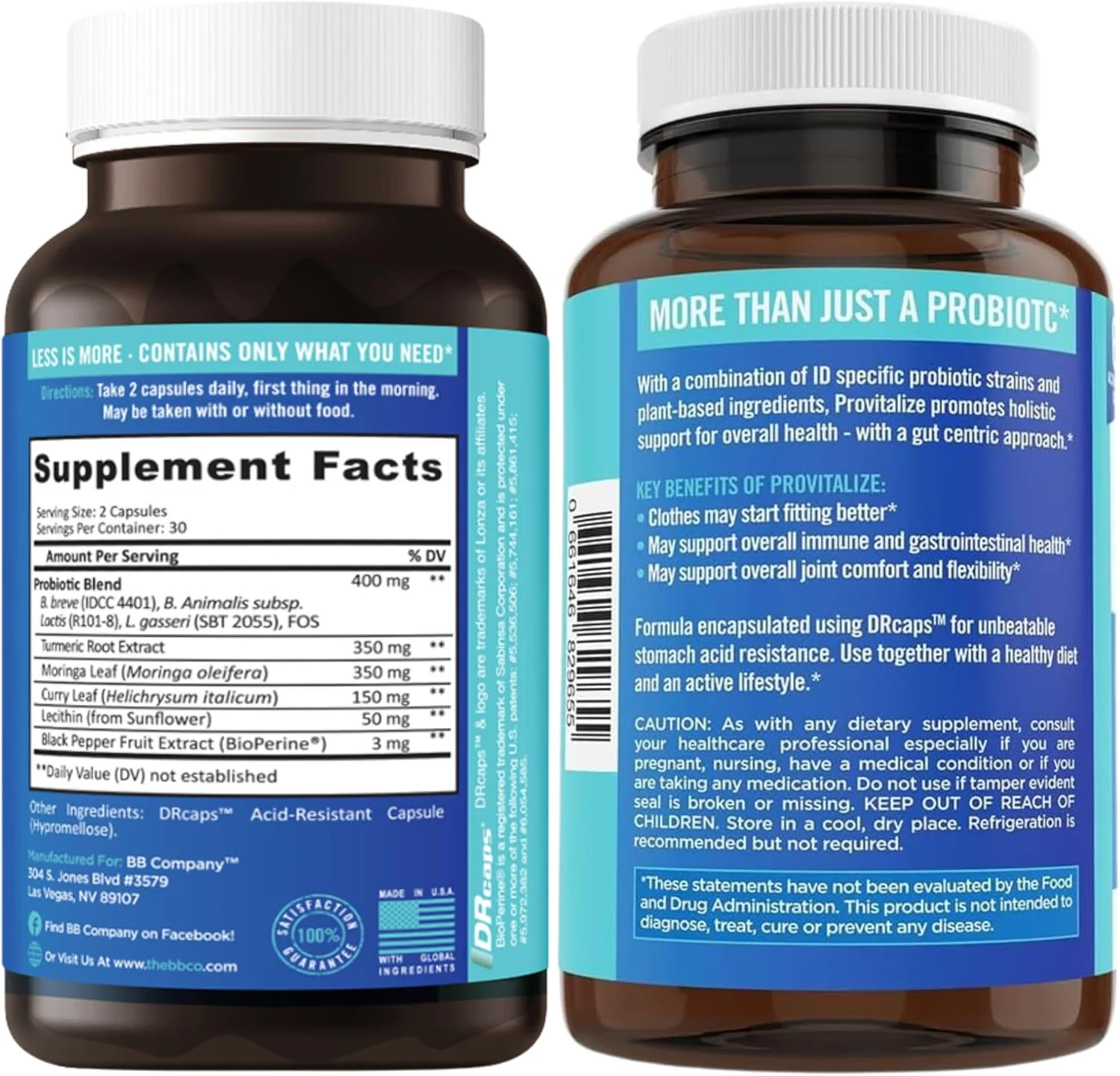 فرمول پروبیوتیک اورجینال پرویتالایز شرکت BB برای مدیریت وزن و سلامت کلی روده، یائسگی طبیعی برای گرگرفتگی، تعریق شبانه، کمبود انرژی و نوسانات خلقی، بسته 3 عددی 60 کپسولی