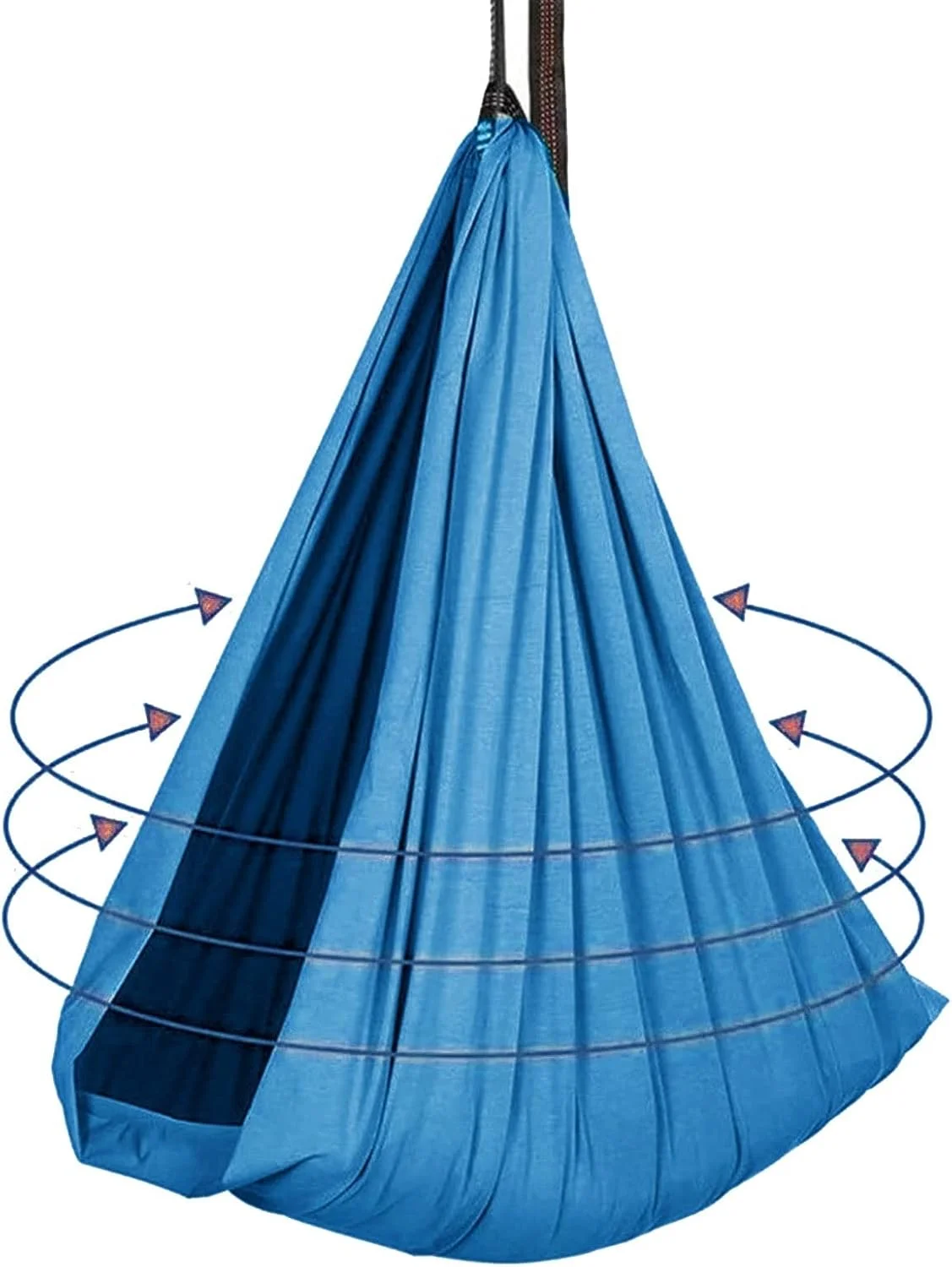 تاب بازی درمانی برای بزرگسالان و کودکان - هاموک حسی آویز برای بازی در فضای داخلی، آرامش و حمایت از اوتیسم (آبی، 100x280 سانتی متر)