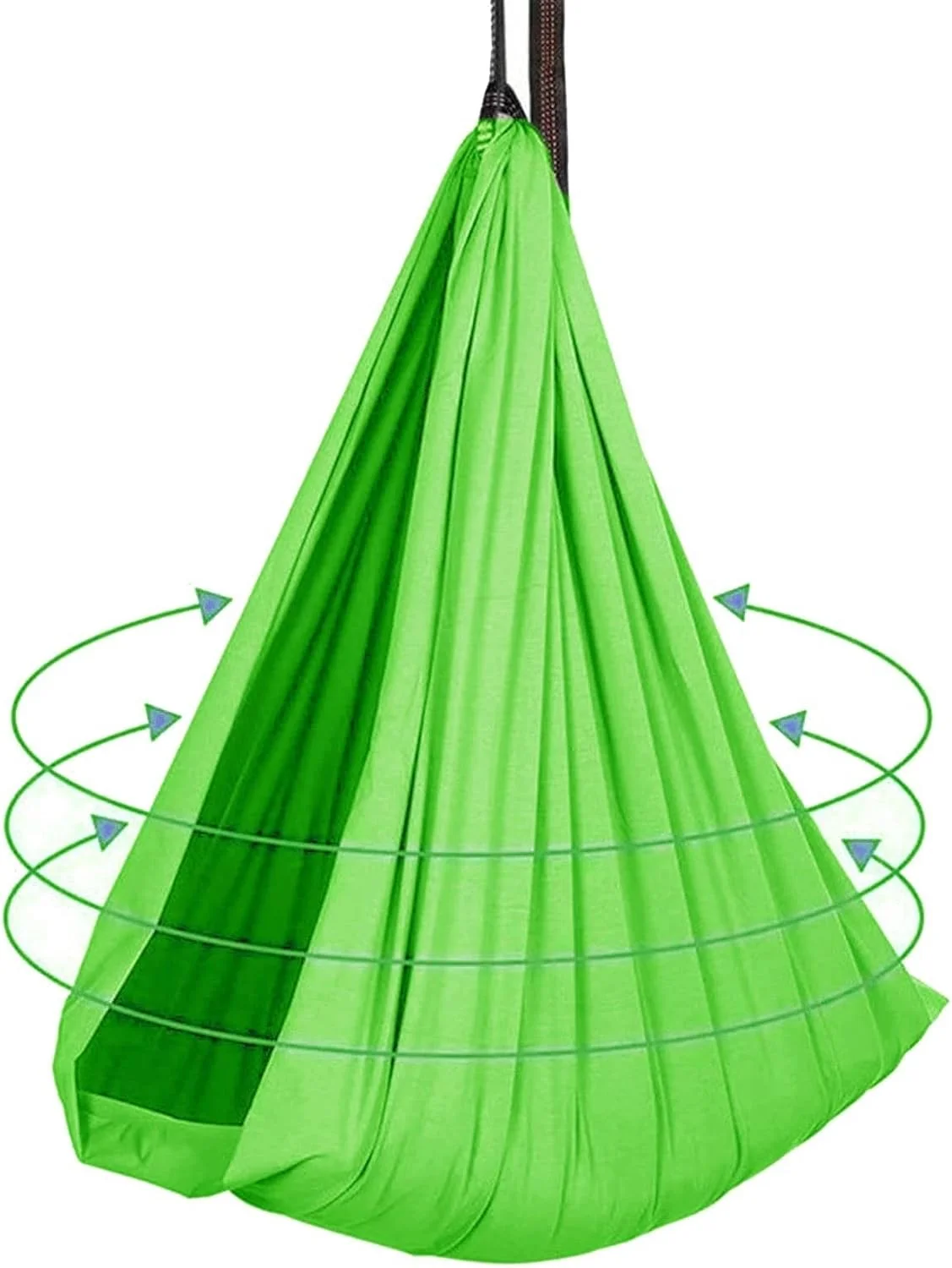 تاب بازی حسی برای بزرگسالان، تاب بازی درمانی سرپوشیده برای کودکان برای بازی و آرامش، تاب بازی آویز درمانی برای کودکان مبتلا به اوتیسم (رنگ: سبز چمنی، اندازه: 100x280 سانتی متر / 39x110 اینچ)