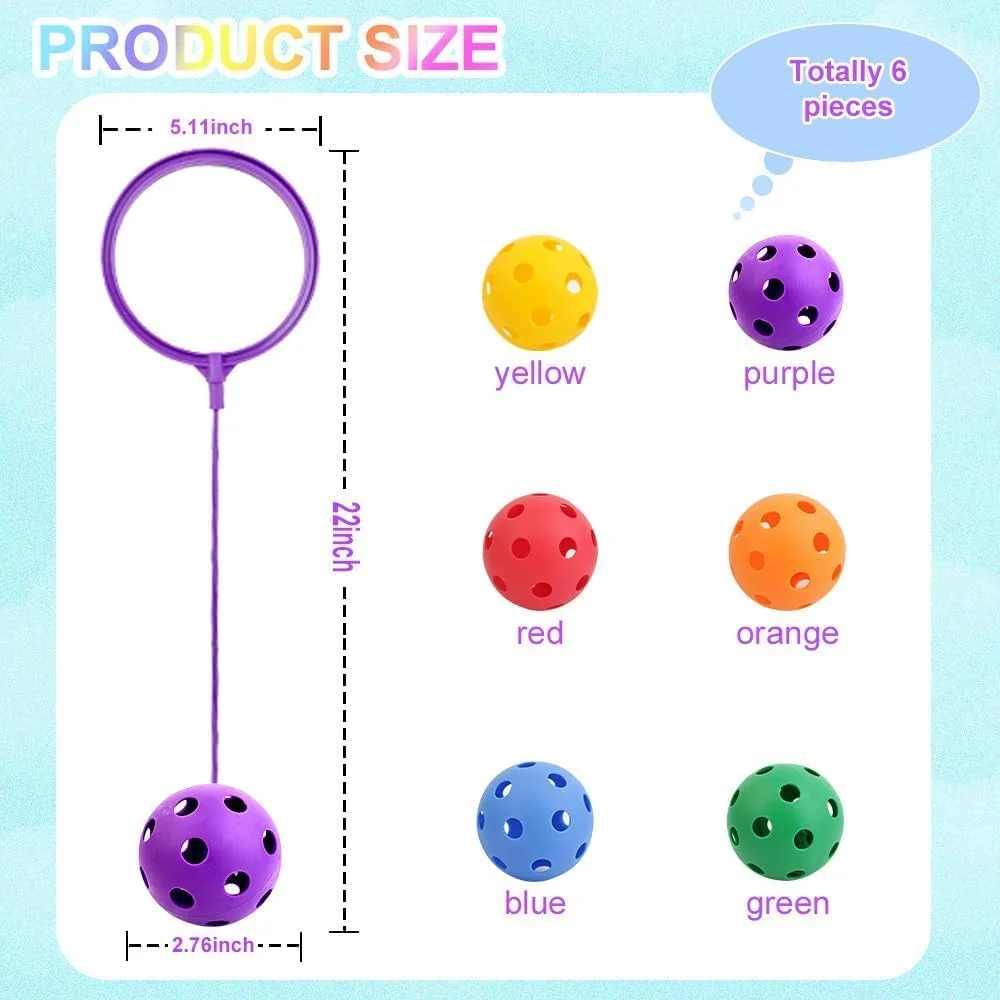 توپ های طناب زنی یلاژوی، 6 رنگ، قطر 15 سانتی متر، طناب های پرشی مچ پا، اسباب بازی های پرشی، توپ های ورزشی برای دختران و پسران، کلاس ورزش، زمین بازی خانگی، تمرین، چربی سوزی