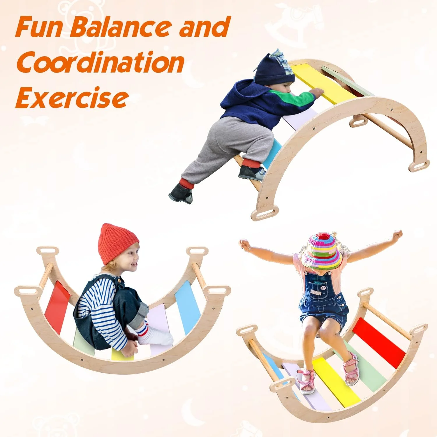 مجموعه اسباب بازی ورزشی داخل خانه تومیس برای کودکان نوپا، نردبان چوبی اسباب بازی صعود برای کودکان، سرسره