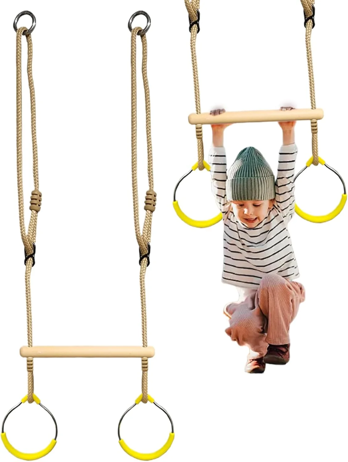 تاب بازی ذوزنقه ای - حلقه ژیمناستیک صعود | تجهیزات زمین بازی تعادلی صعود، دوره موانع بازی در جنگل برای قاب درب های داخلی درخت