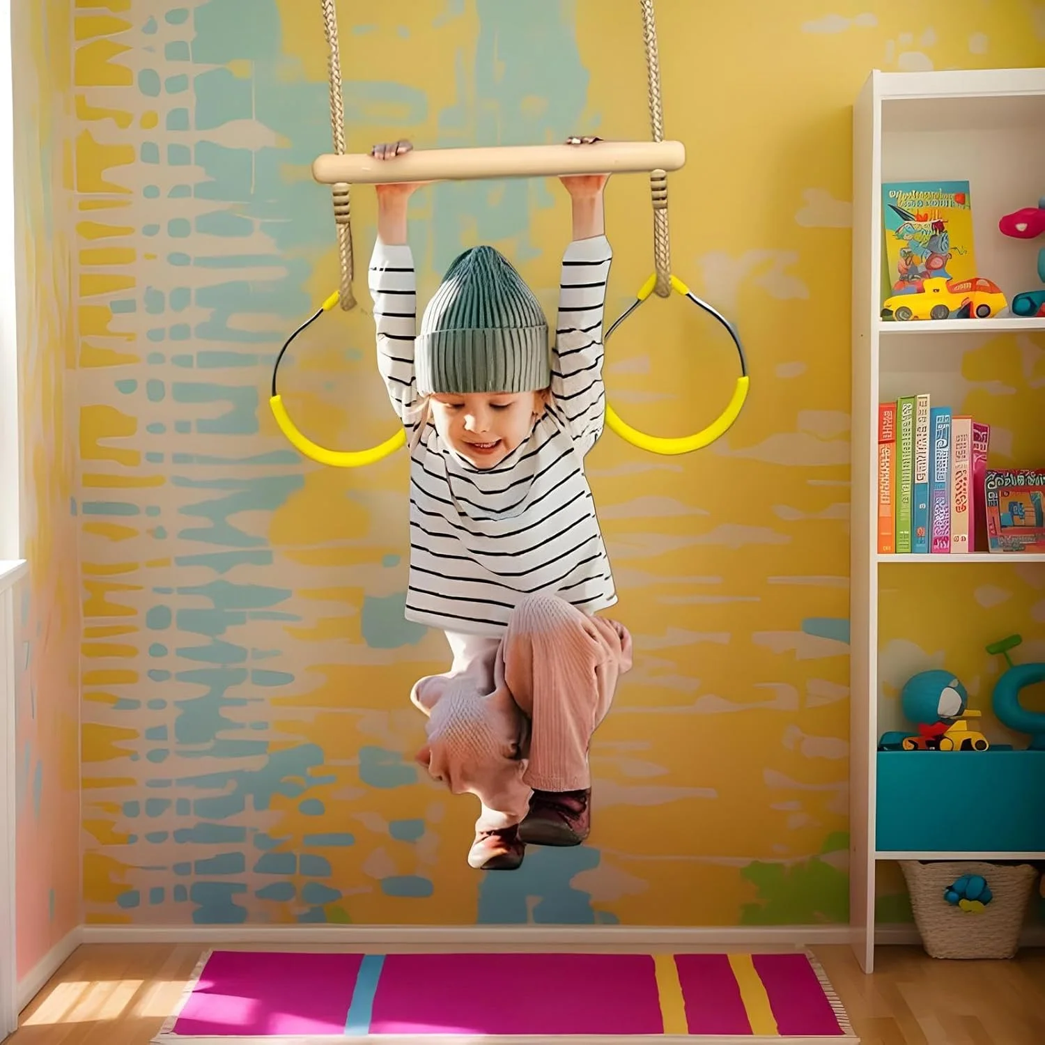 تاب بازی ذوزنقه ای - حلقه ژیمناستیک صعود | تجهیزات زمین بازی تعادلی صعود، دوره موانع بازی در جنگل برای قاب درب های داخلی درخت