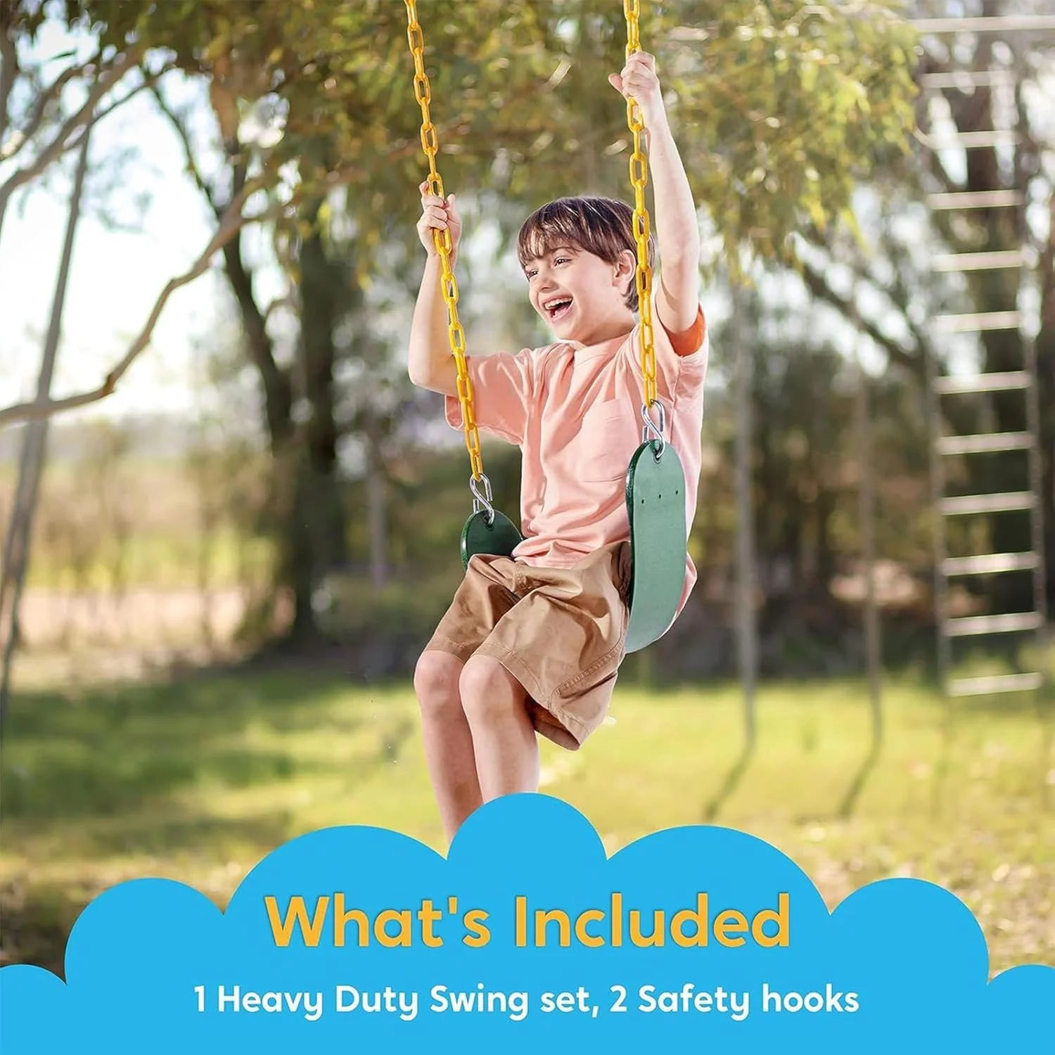 تاب بازی کودک - تاب بازی برای فضای باز | اسباب بازی تعاملی خانوادگی رنگ سبز برای کودکان پیش دبستانی، دانش آموزان، دختران و پسران