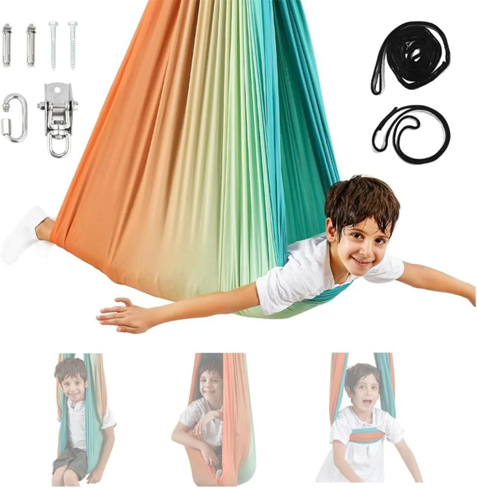 تاب حسی برای کودکان و بزرگسالان، تخت آویز داخلی، مناسب فضای داخلی و خارجی، تاب درمانی برای کودکان، تحمل وزن تا 200 کیلوگرم