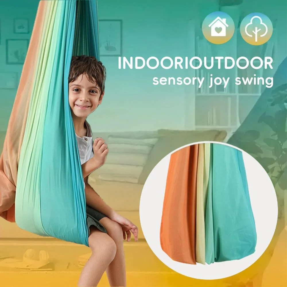 تاب حسی برای کودکان و بزرگسالان، تخت آویز داخلی، مناسب فضای داخلی و خارجی، تاب درمانی برای کودکان، تحمل وزن تا 200 کیلوگرم
