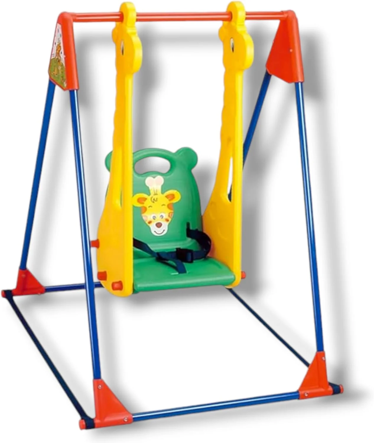 تاب تک نفره کودکانه چند رنگ، با نشیمن و کمربند ایمنی و پایه (ساخت تایوان)