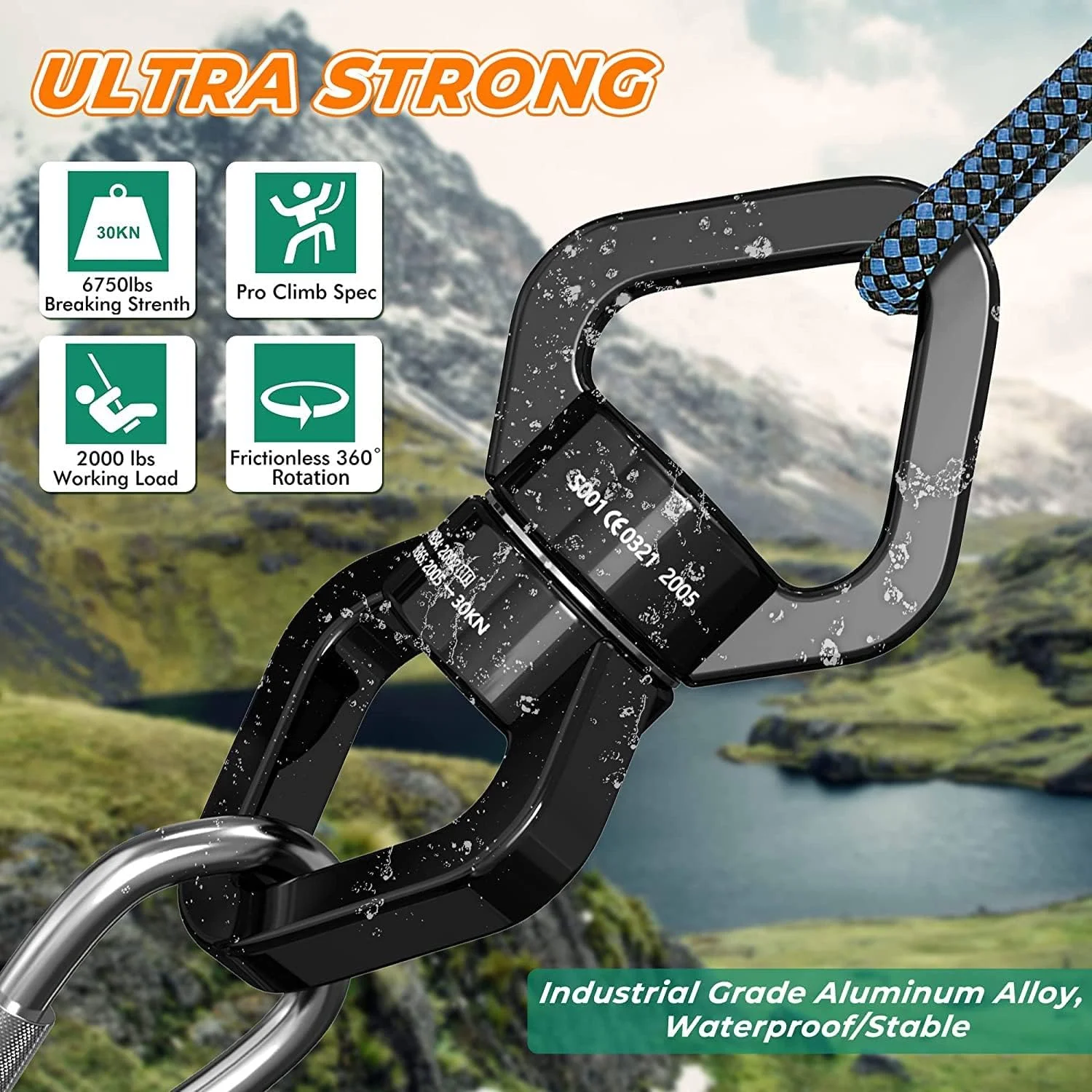 چرخشی تاب با 2 قلاب، دستگاه ایمنی چرخشی 30KN، چرخش 360 درجه برای یوگای هوایی، آویزان کردن تخت آویز، تاب درختی، صخره نوردی، لوازم جانبی آویزان داخلی و خارجی، آویز تاب سنگین چرخشی تاب با 2 قلاب، دستگاه ایمنی چرخشی 30KN، چرخش 360 درجه برای یوگای هوایی، آویزان کردن تخت آویز، تاب درختی، صخره نوردی، لوازم جانبی آویزان داخلی و خارجی، آویز تاب سنگین