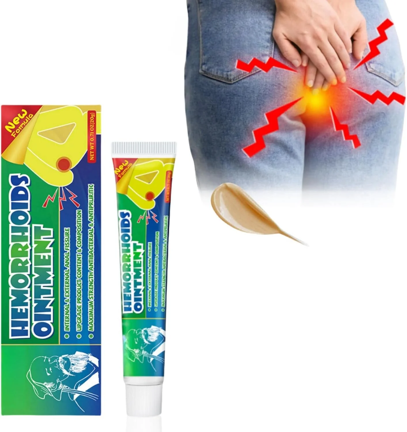 پماد هموروئید 20 گرمی، ضد خارش و تسکین دهنده با اپلیکاتور دقیق برای تورم، ناراحتی، مدیریت هموروئید، فرمول تسکین دهنده، درمان هموروئید برای مراقبت روزانه