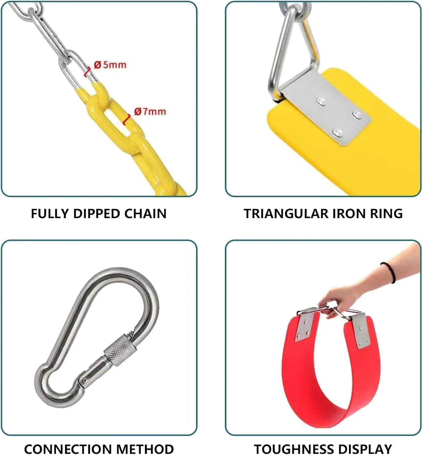 زنجیر روکش پلاستیکی مقاوم برای تاب (زرد)