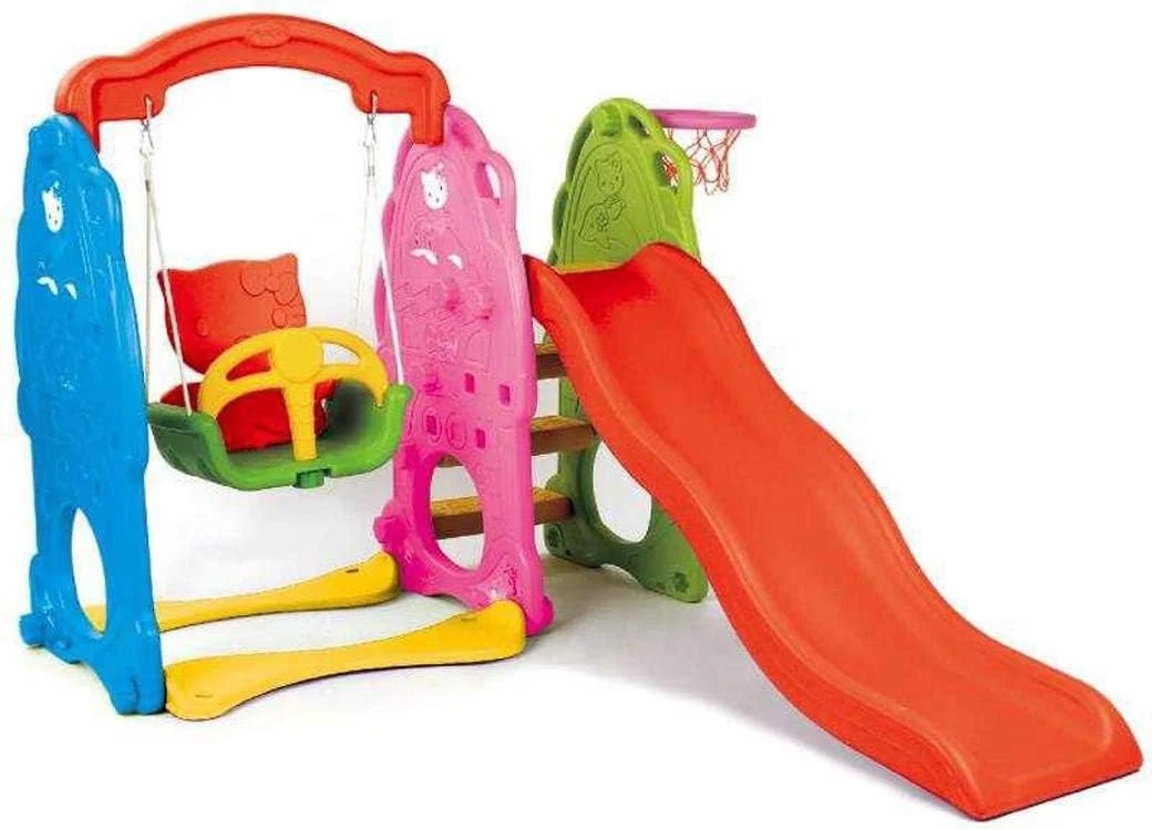 مجموعه سرسره و تاب ۳ در ۱ به همراه بسکتبال چند رنگ RBW TOYS مناسب فعالیت های کودکان rbw16341b1t بهترین اسباب بازی ها.