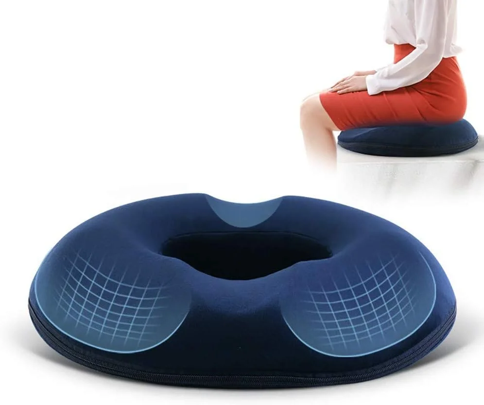بالشتک صندلی فوم حافظه دار، بالشتک صندلی فوم ارتوپدی راحت با روکش قابل شستشو برای ماشین، دفتر، 44 سانتی متر در 41 سانتی متر (آبی)