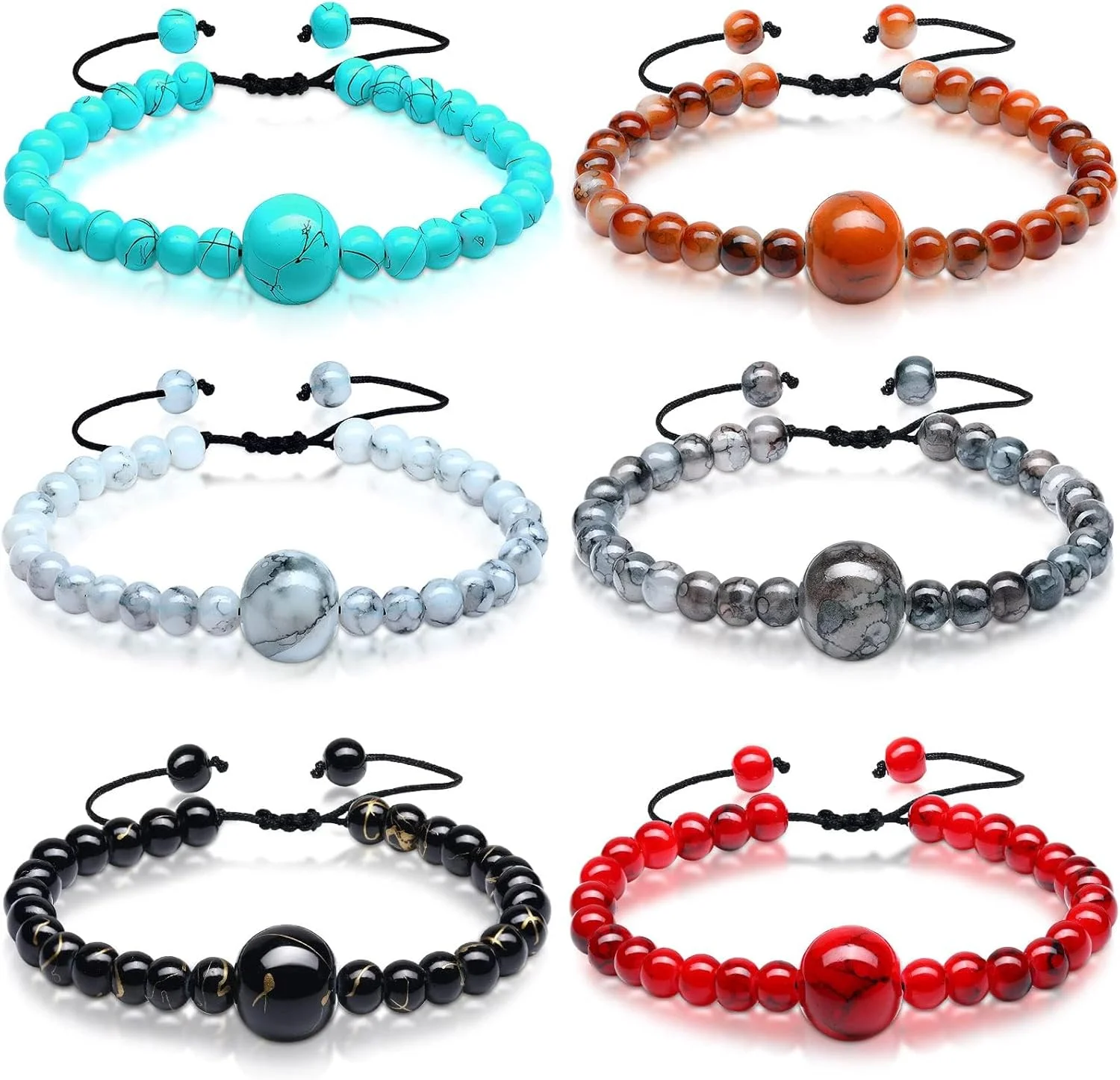 مچ بند ضد تهوع و بیماری حرکتی، مناسب برای دریا، ماشین و مسافرت، با فشار دادن مهره به مچ دست، کمک به سرگیجه، تسکین حالت تهوع، مچ بند قابل تنظیم برای کشتی های کروز و بیماری دریا، 6 عدد