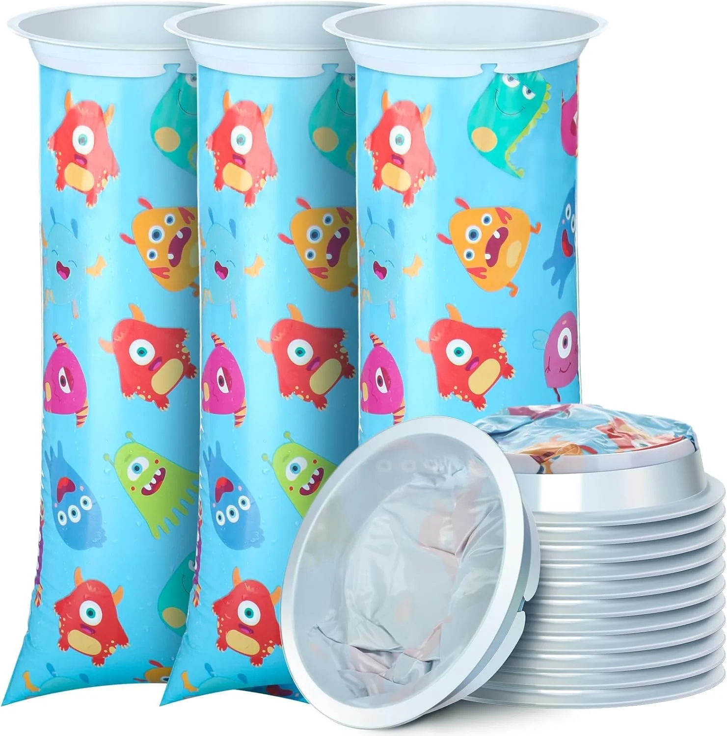 20 عدد کیسه استفراغ یکبار مصرف خودرو، کیسه ضد نشت برای بیماری حرکتی مناسب مسافرت، هواپیما، خودرو، استفاده در بیمارستان، کیسه های اضطراری قابل حمل برای بزرگسالان و کودکان (طرح تازه، 1000 میلی لیتر)