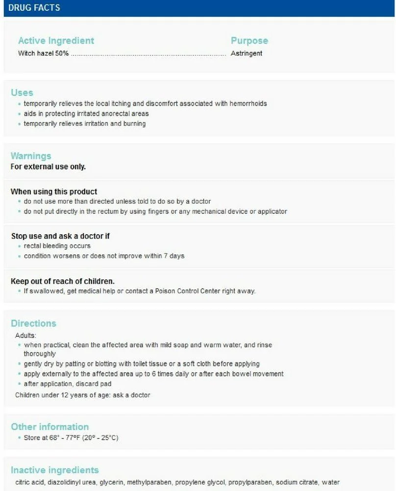 پدهای خنک کننده دارویی Tucks، بسته 40 عددی