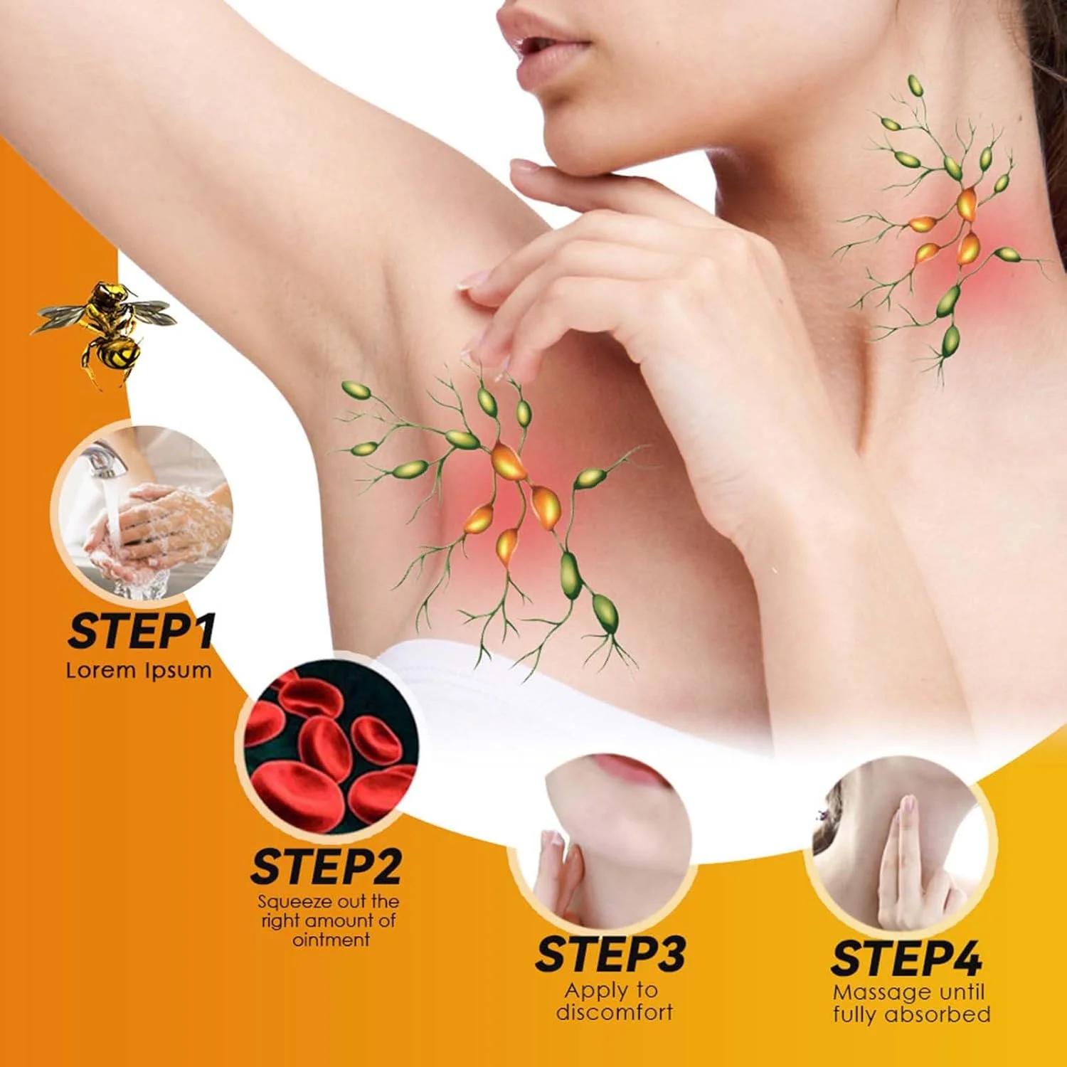 کرم کاهش تورم - کرم تسکین دهنده تورم 20 گرمی | لوسیون ملایم برای بهبودی زیر بغل، گردن، کبودی، ماساژ، پاها و گردن بانوان