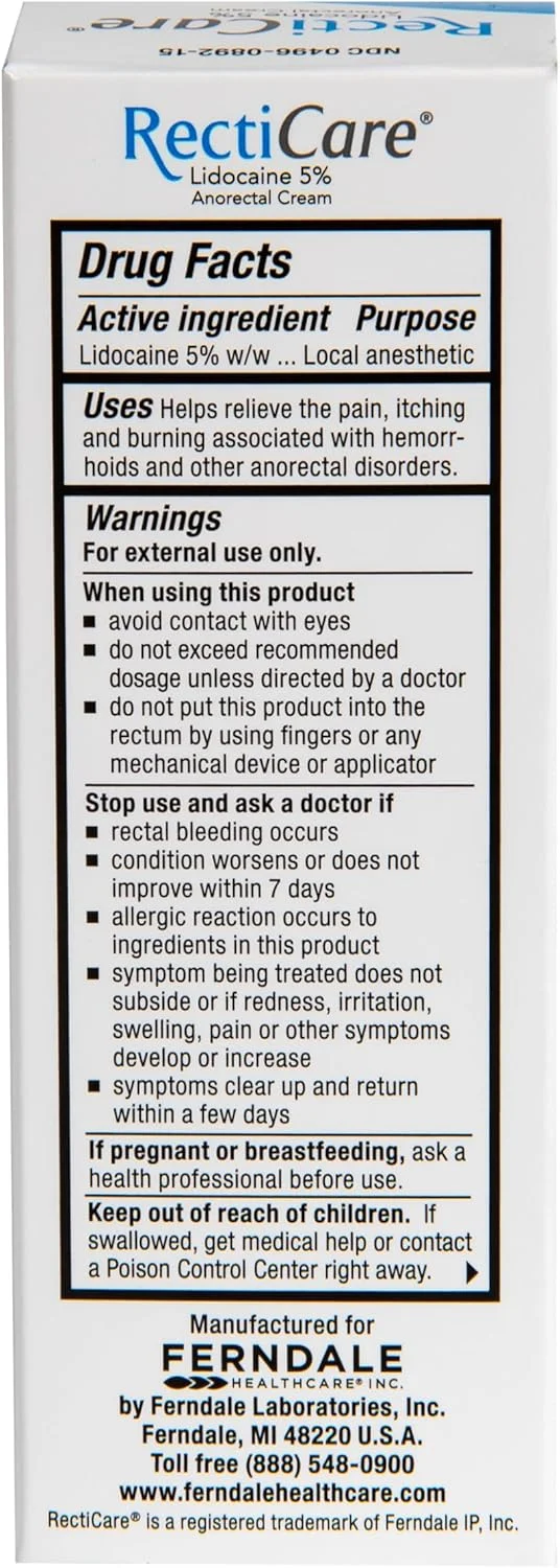 کرم بی حس کننده موضعی رکتیکر حاوی لیدوکائین 5%: درمان هموروئید و سایر اختلالات آنورکتال - تیوب 15 گرمی