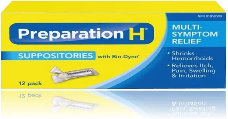 شیاف های تسکین دهنده درد هموروئید Preparation H Multi-Symptom با Bio-Dyne (12 عدد)