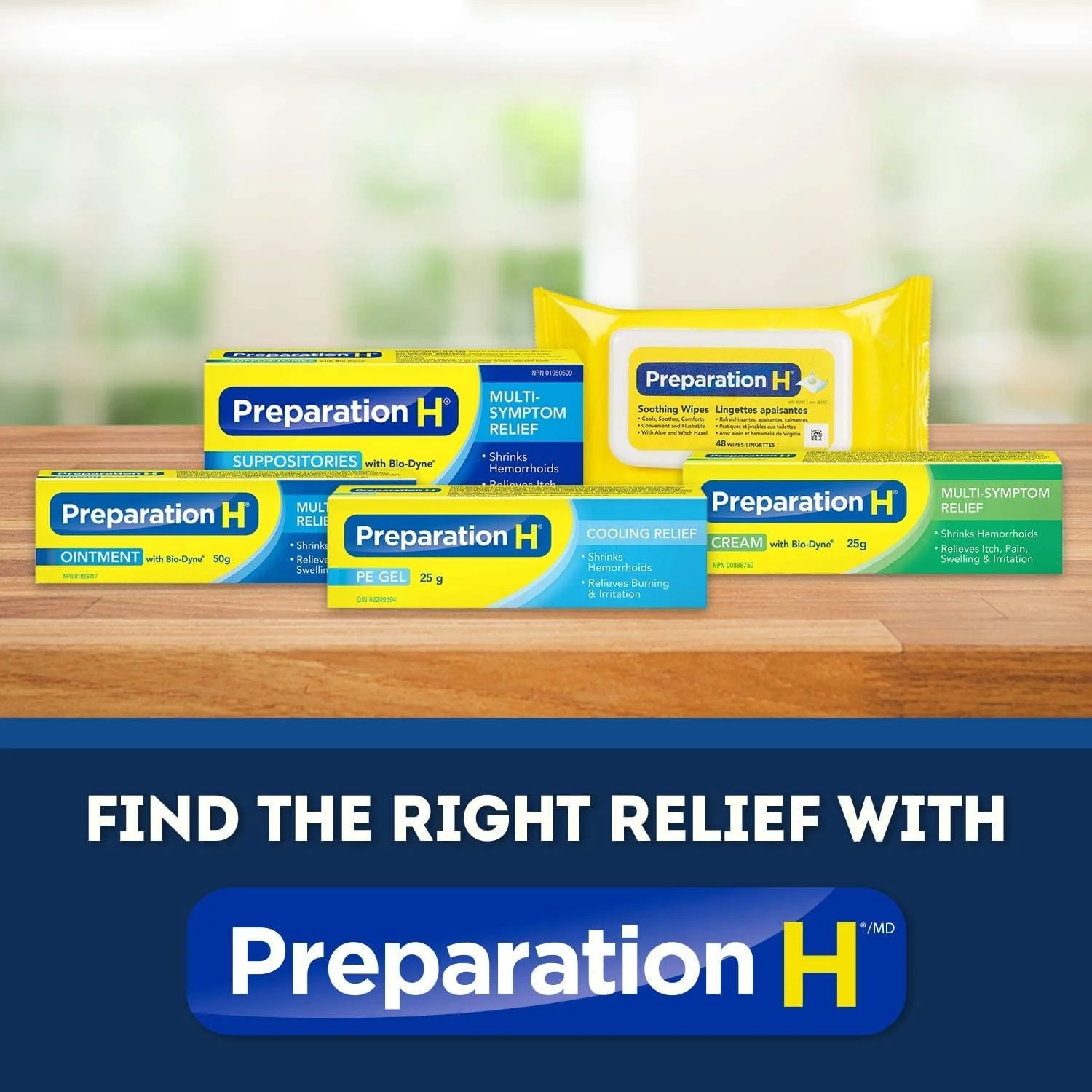 شیاف های تسکین دهنده درد هموروئید Preparation H Multi-Symptom با Bio-Dyne (12 عدد)