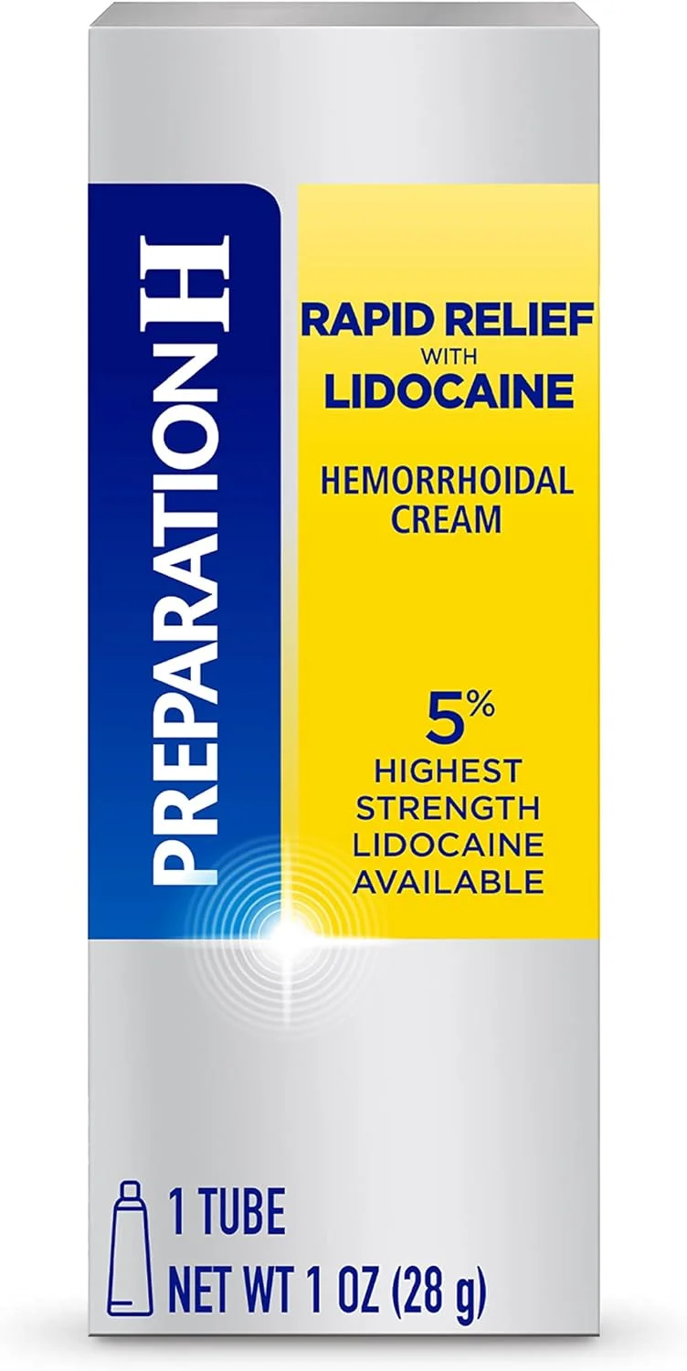 کرم ضد بواسیر Preparation H با تسکین سریع و لیدوکائین، تسکین دهنده بی حسی برای تورم، درد، سوزش و خارش - تیوپ 1 اونسی
