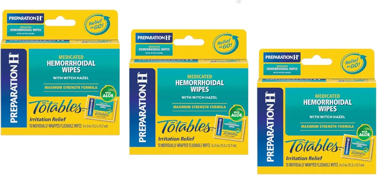 دستمال مرطوب تسکین دهنده سوزش پرپریشن اچ، بسته 3 عددی (هر بسته 10 عدد)