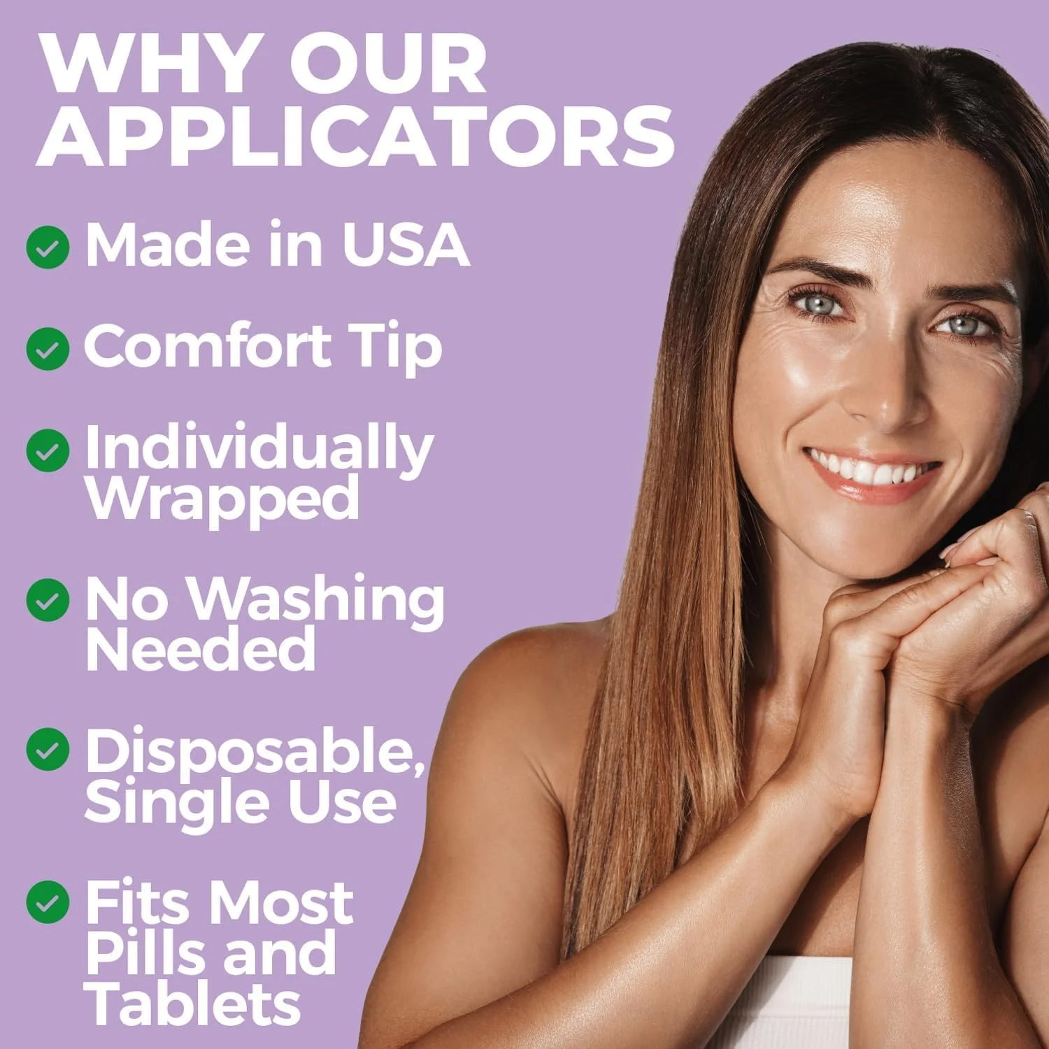 اپلیکاتور یکبار مصرف پلاستیکی NewLife Naturals - مناسب برای اکثر شیاف ها، قرص ها، کپسول های سایز 0 و 00 - تعادل pH و بهداشت بانوان - بسته 16 عددی