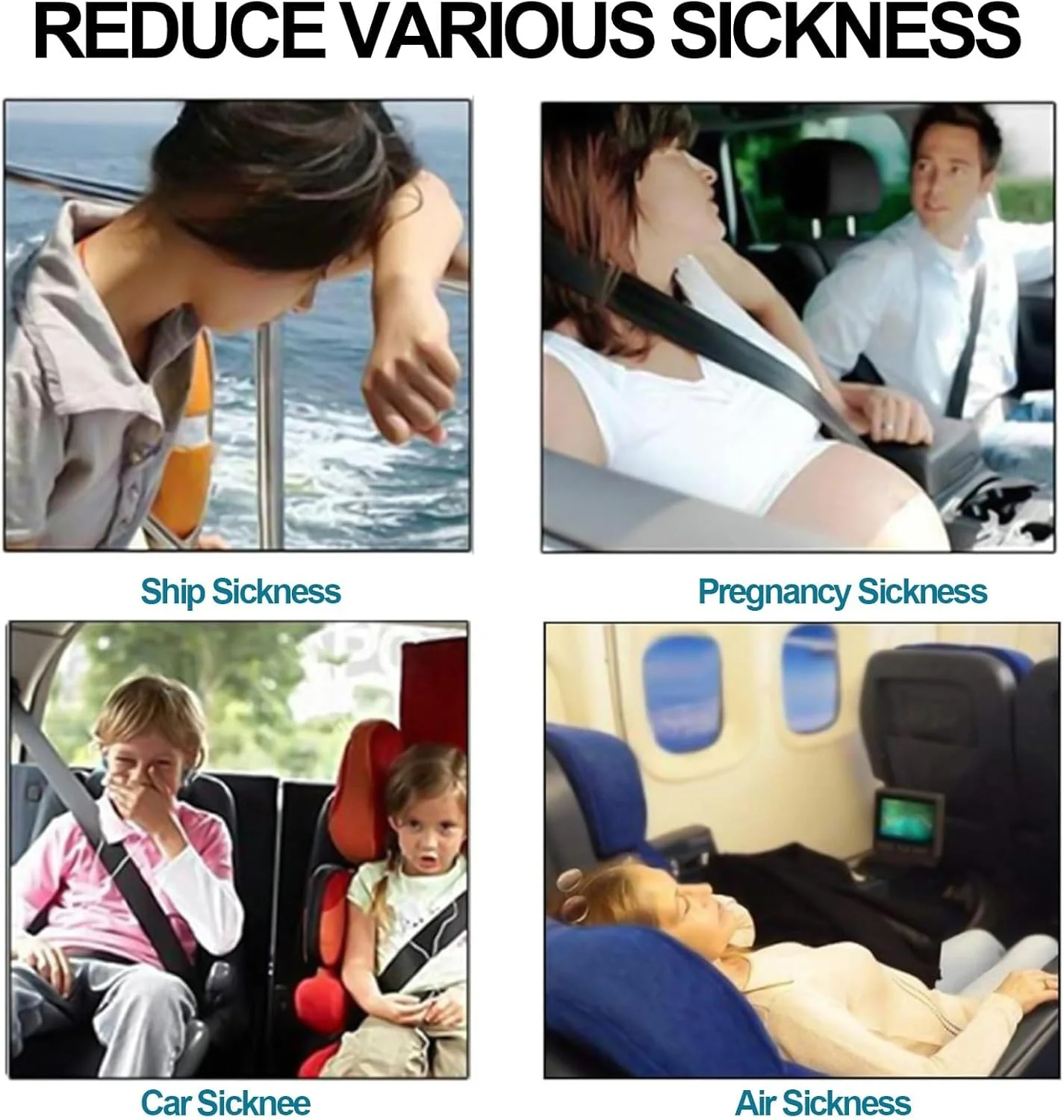 آزون 2 عدد مچ بند ضد تهوع، مچ بند تسکین تهوع صبحگاهی، مچ بند طب فشاری قابل تنظیم ضد تهوع برای بارداری، مچ بند ضد دریازدگی برای تسکین تهوع ناشی از سردرد، بی خوابی، اضطراب