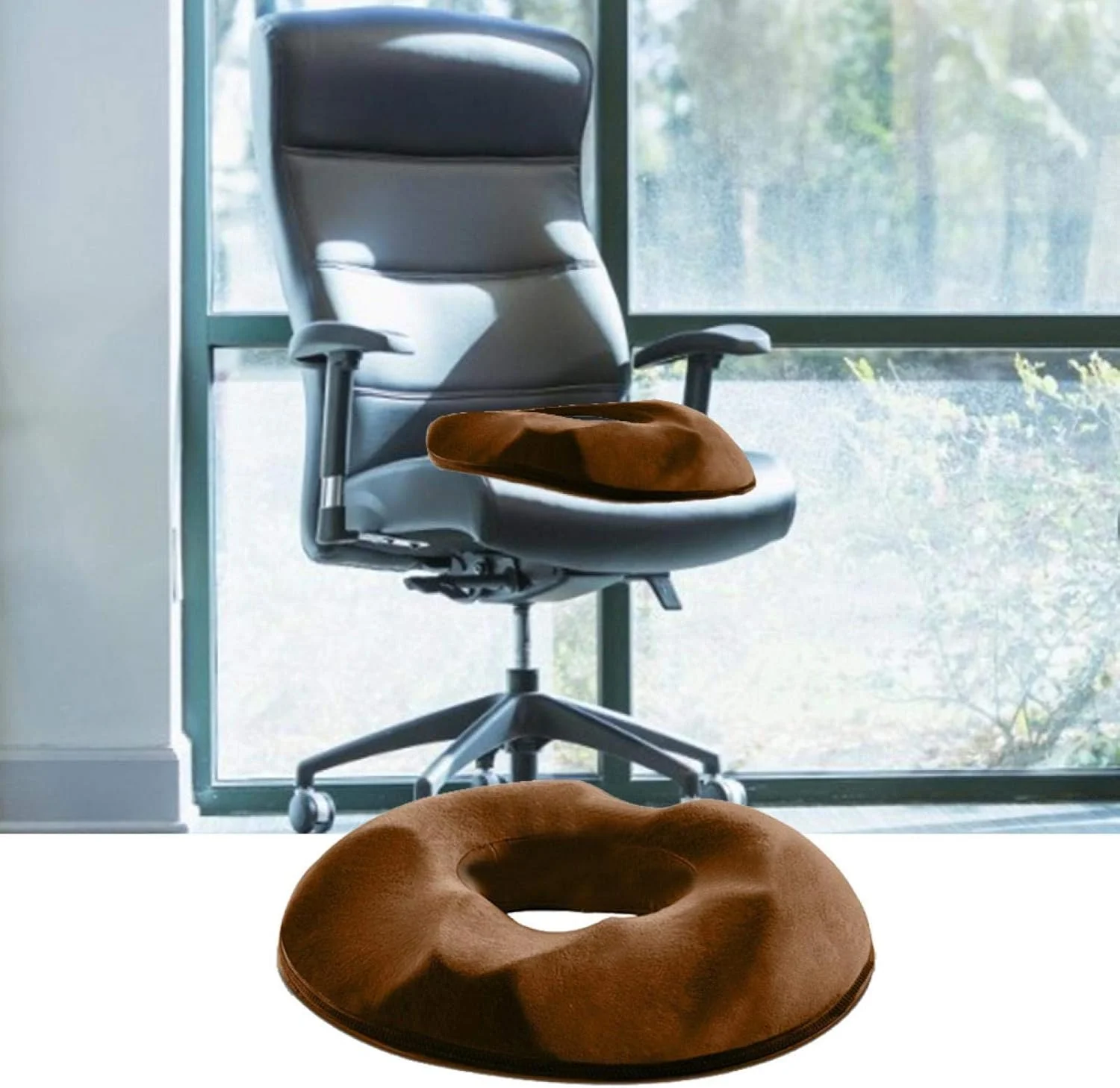 بالشتک چند منظوره برای کاهش درد، طراحی توخالی، زیره ضد لغزش، قابل حمل، 44 * 41 * 7.5 سانتی متر (موکا)