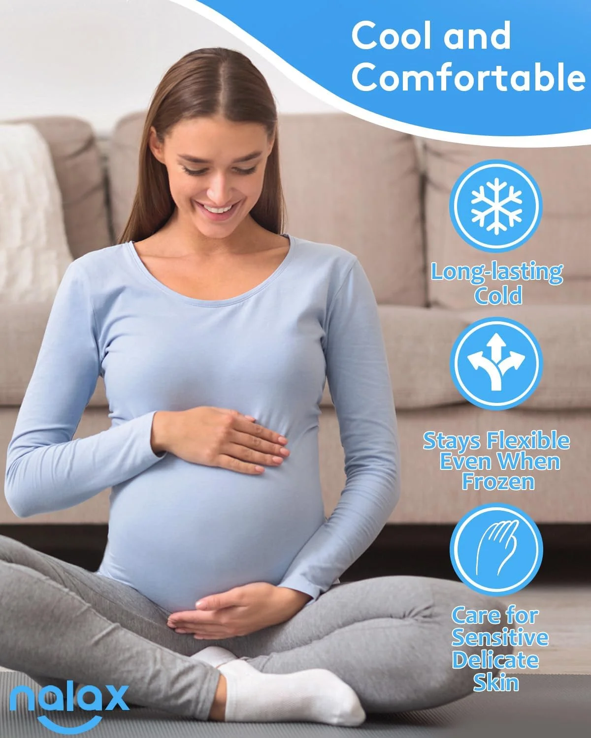 کیسه یخ درمان هموروئید نالاکس برای تسکین سریع، پدهای ژلی خنک کننده، فوق العاده نرم، بدون کثیف کاری، استفاده خانگی برای افراد مبتلا به هموروئید و مادران جدید، شامل 2 محفظه نگهداری