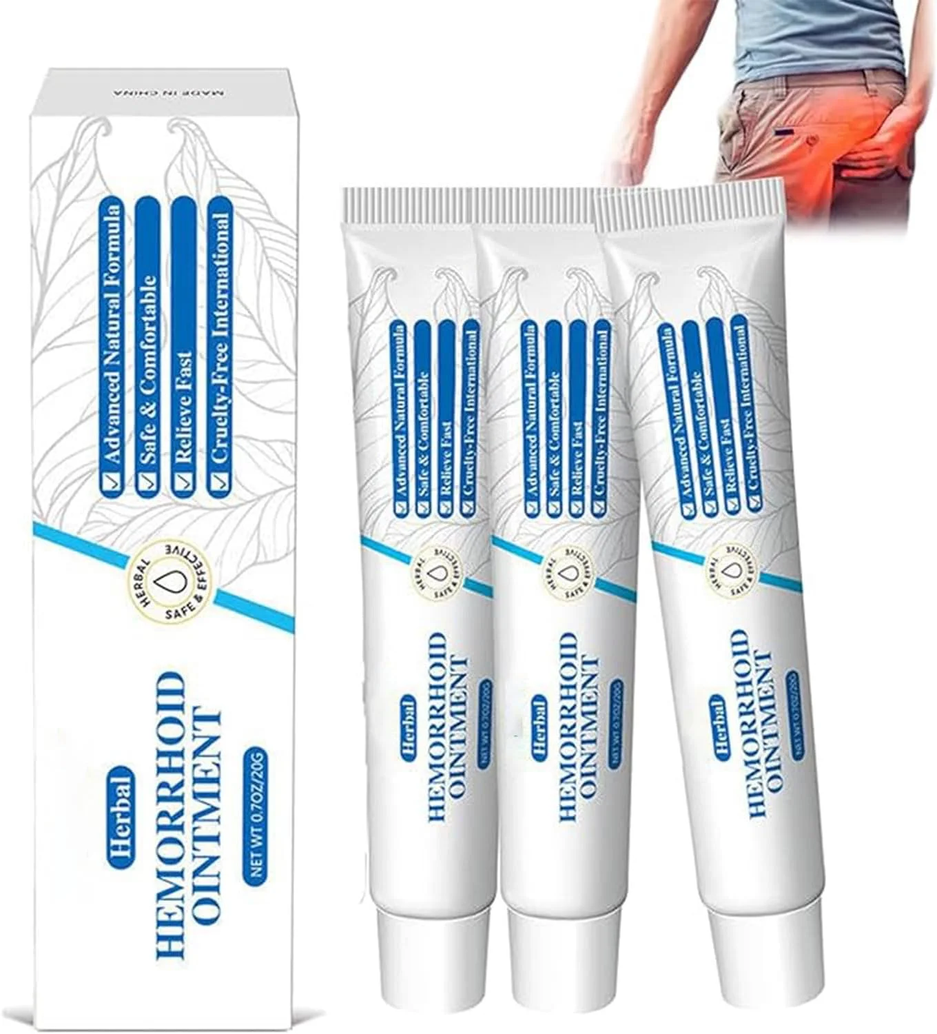 پماد گیاهی طبیعی برای رفع ناراحتی، کرم گیاهی ارگانیک، کرم تسکین دهنده، تسکین سریع (3 عدد)